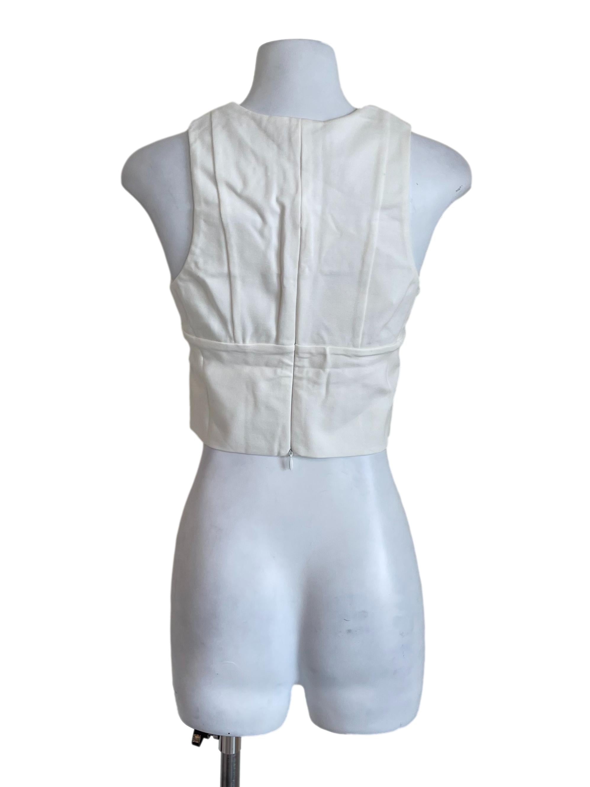 White V Neck Mini Top