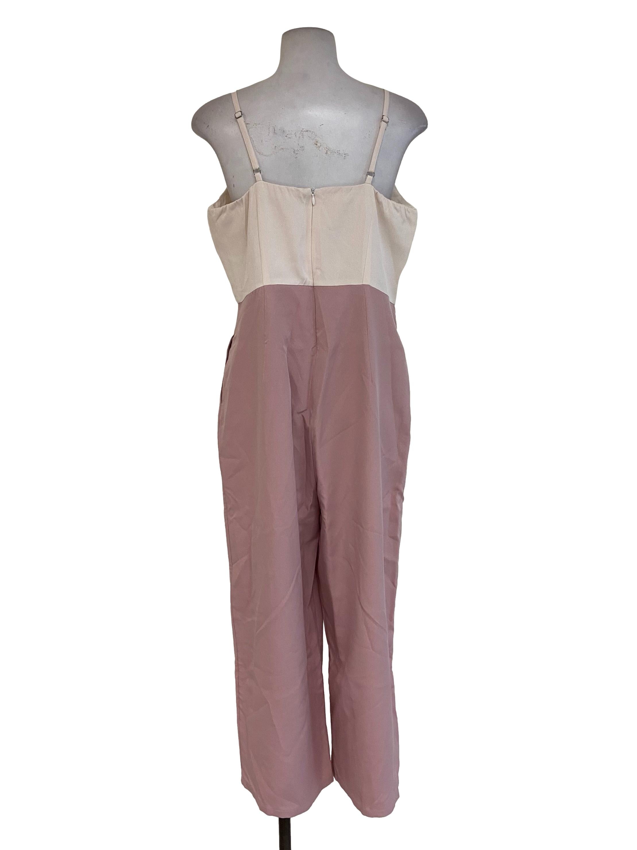 Pink Half White Jumpsuits