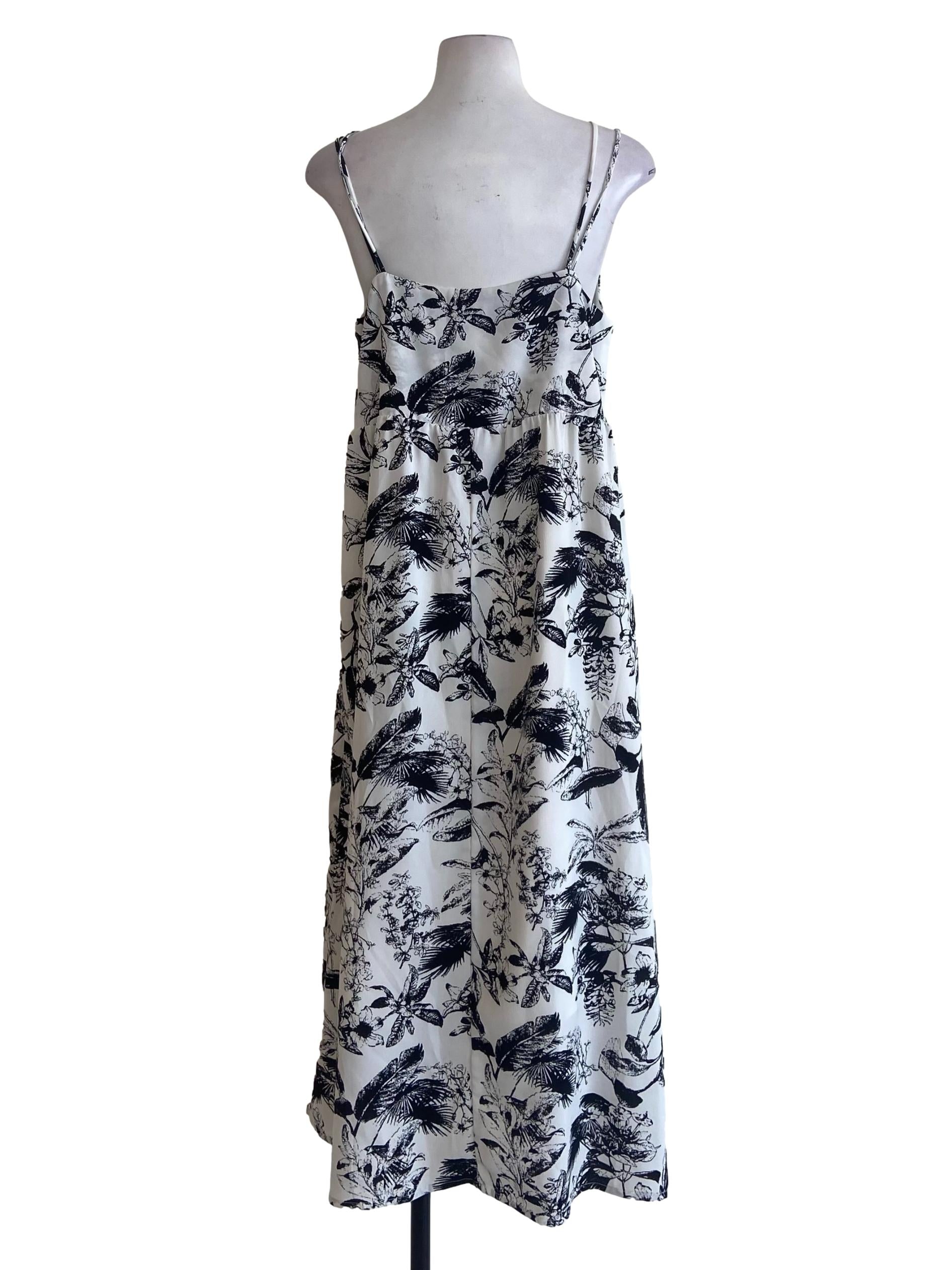 White Floral Spaghetti Straps Slip Dress
