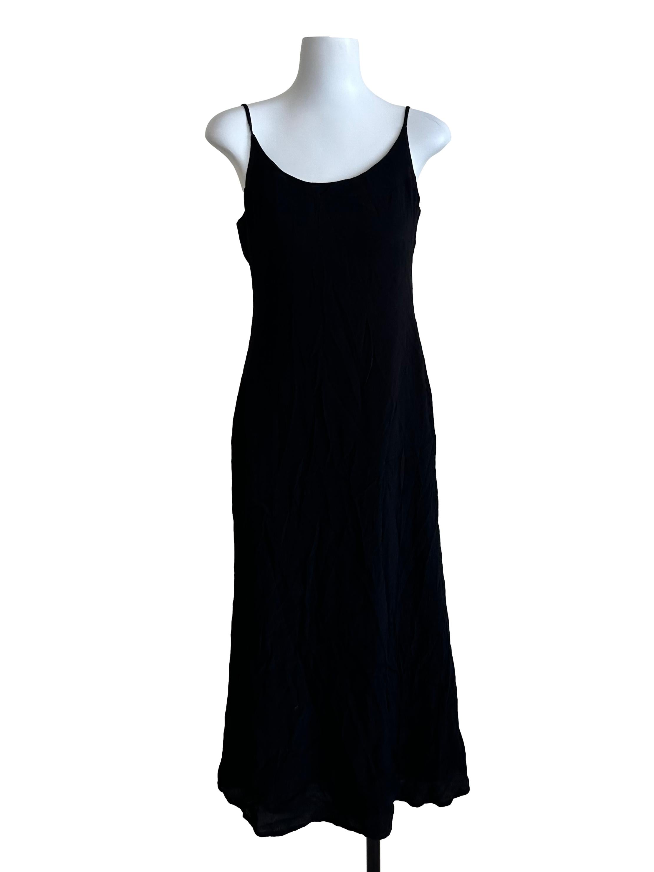 Rich Black Scoop Neck Bodycon Dress