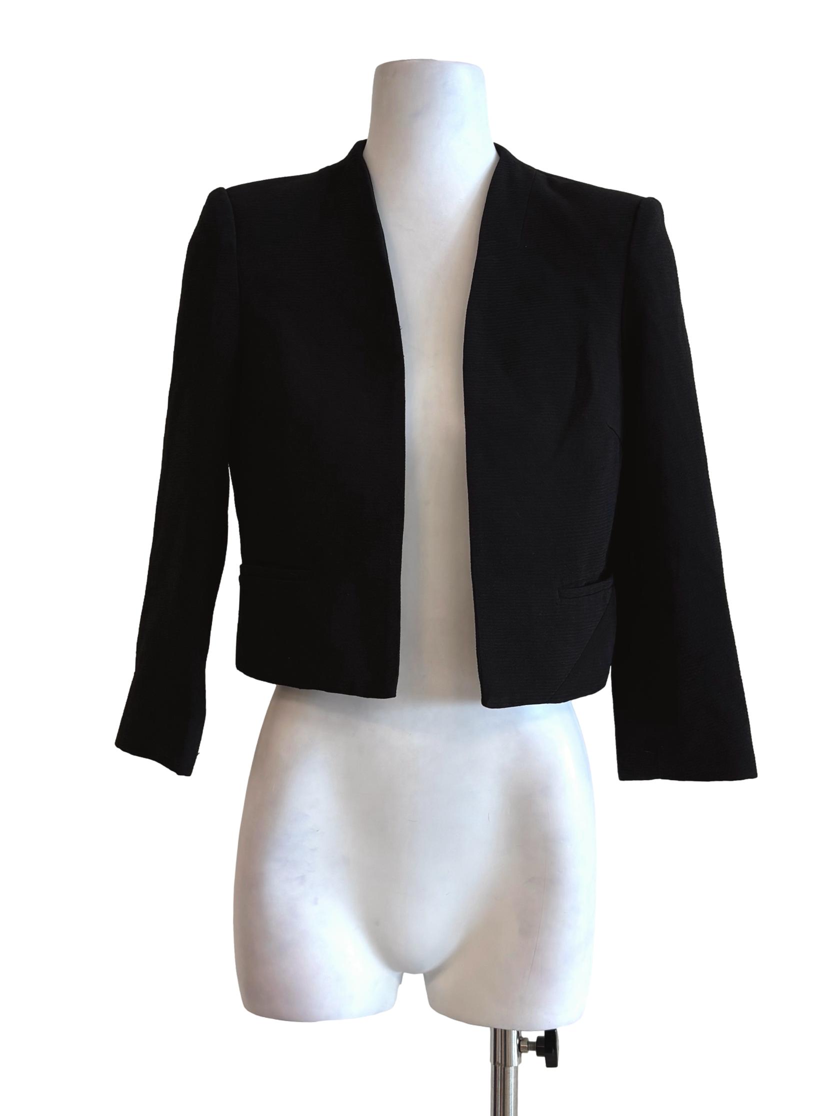 Slate Black Plain Cropped Jacket LB