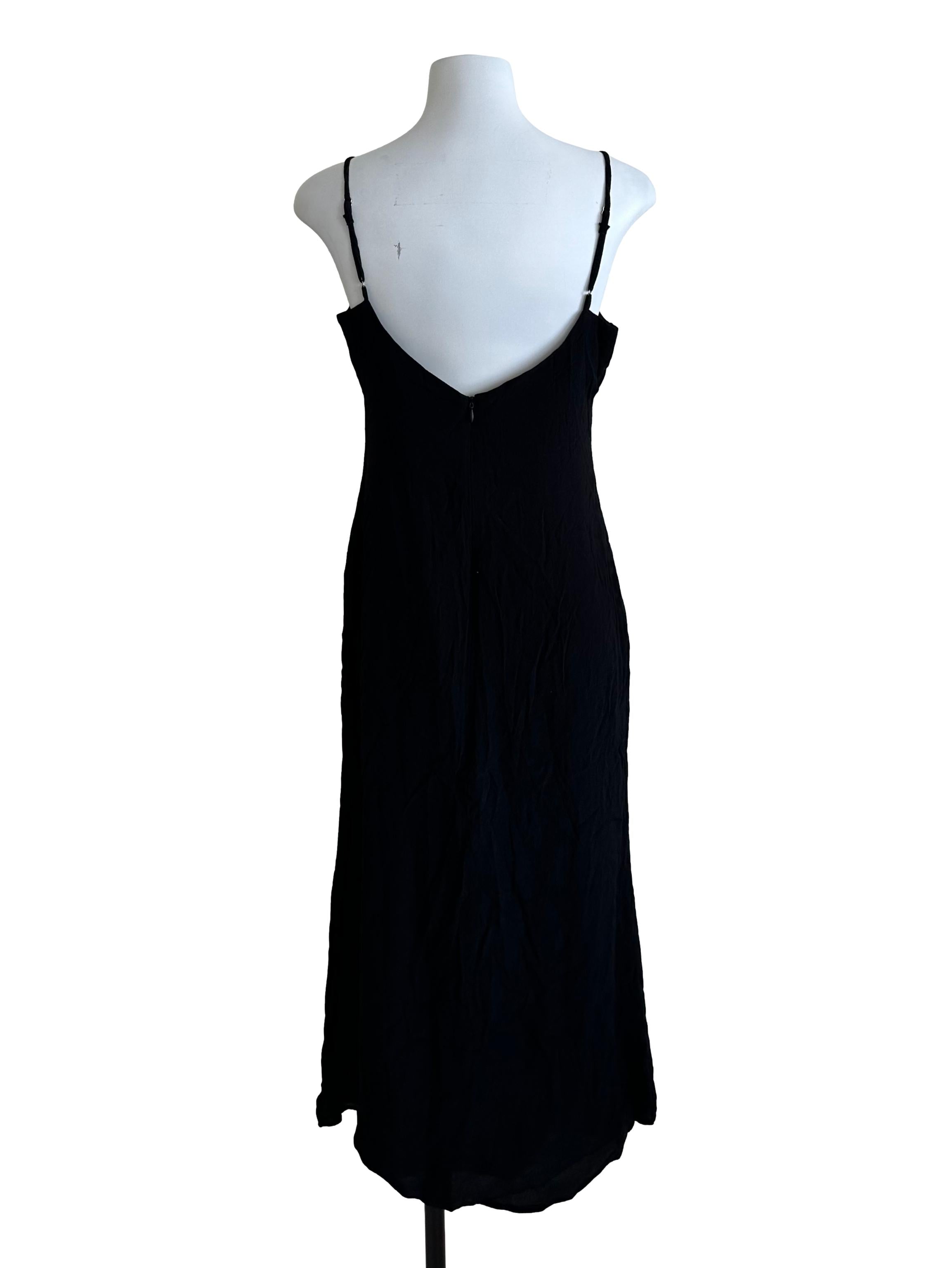 Rich Black Scoop Neck Bodycon Dress