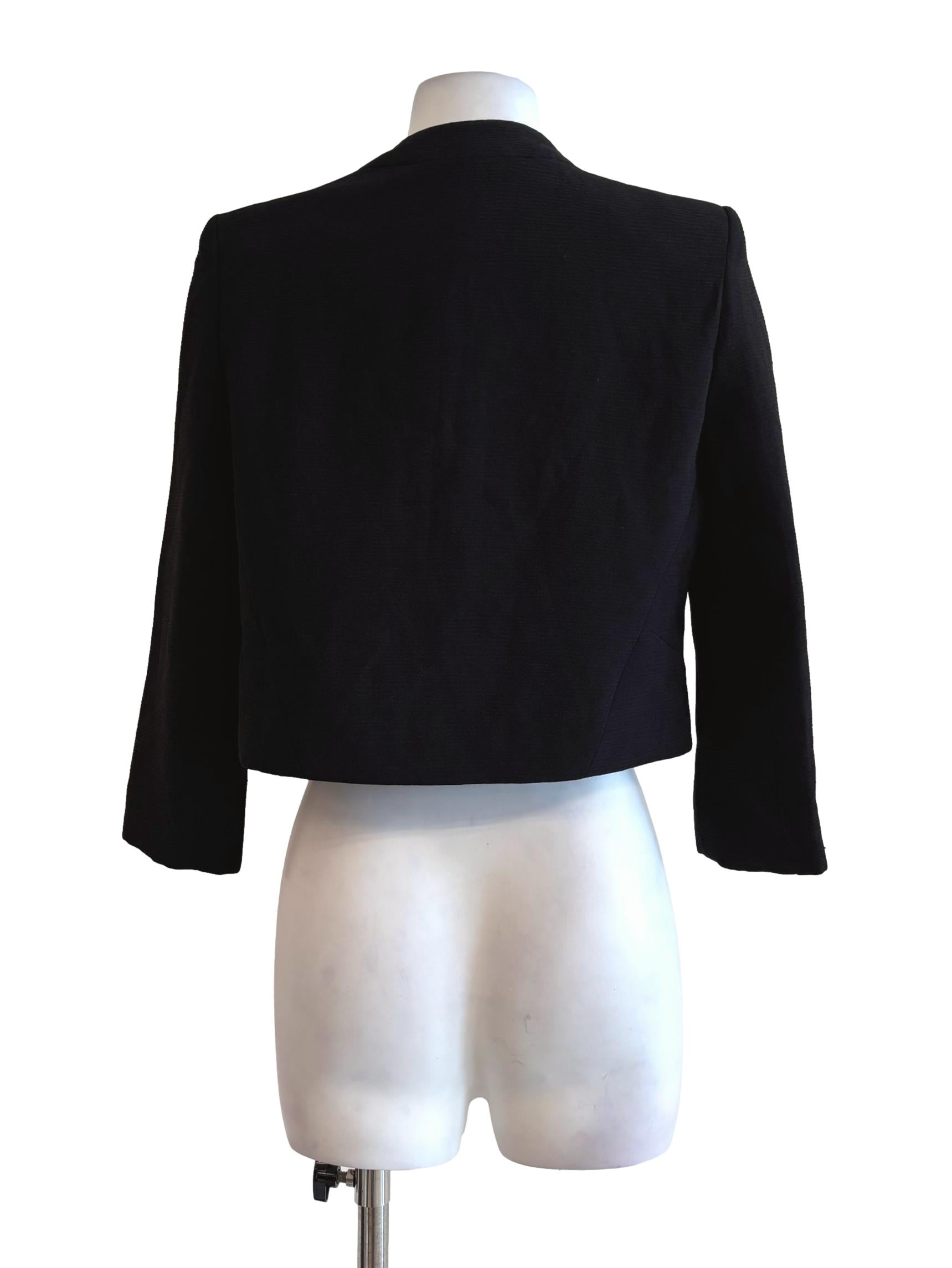 Slate Black Plain Cropped Jacket LB