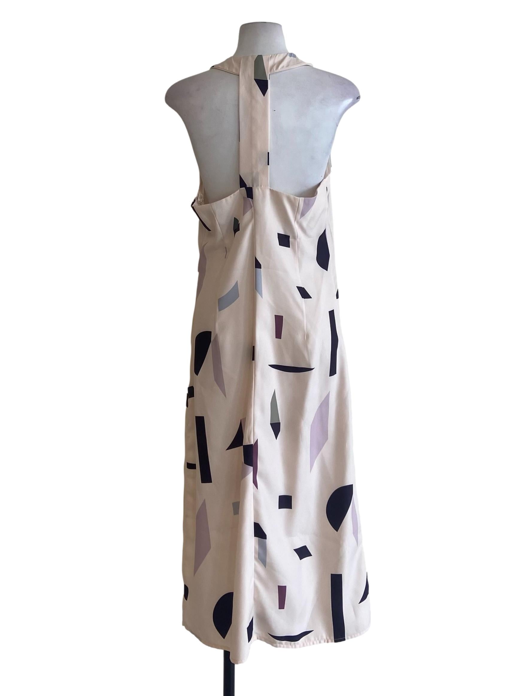 Egg Shell Beige Sleeveless Shift Dress