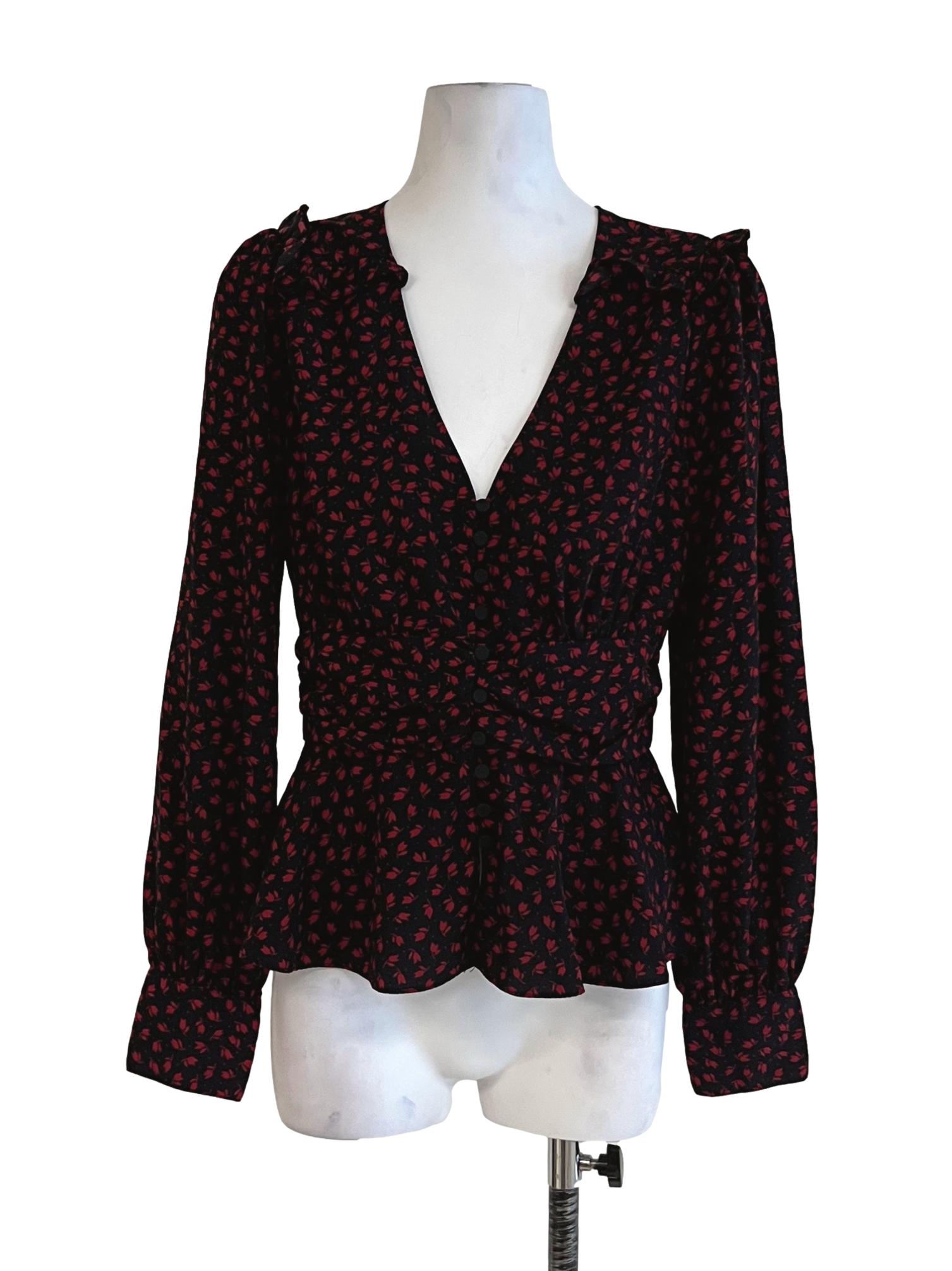 Black Floral Blouse