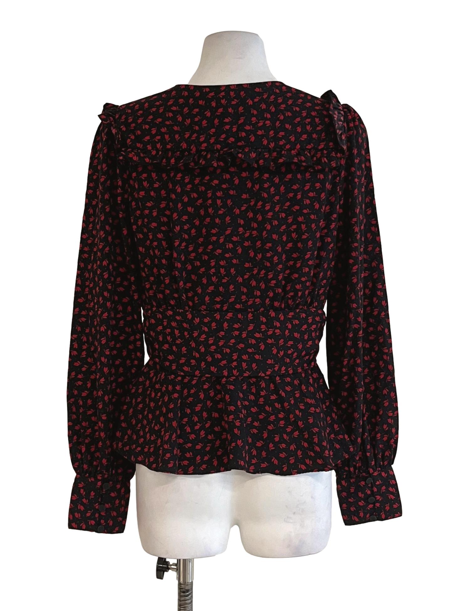 Black Floral Blouse