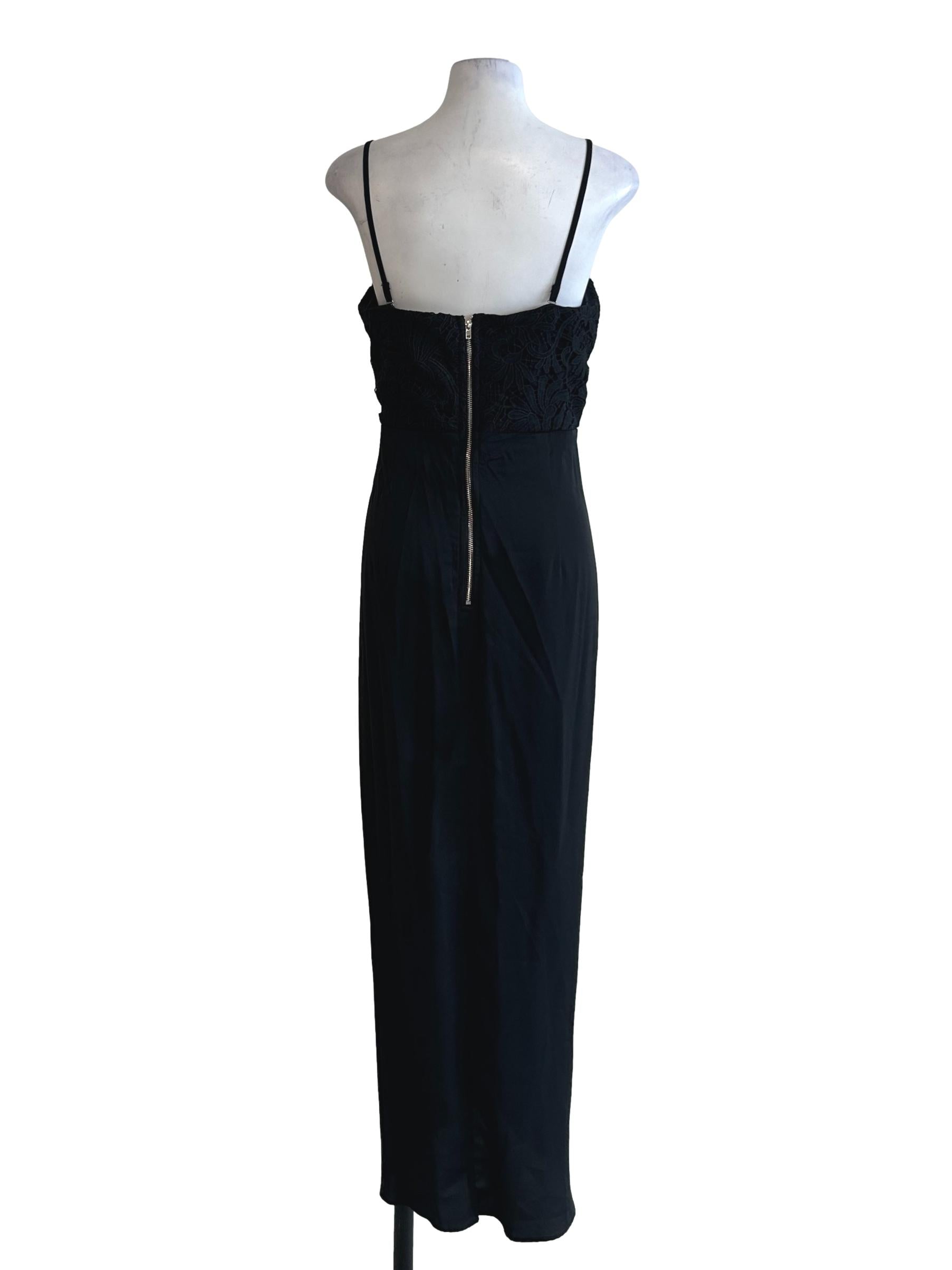 Black Sweetheart Neck Slit Dress