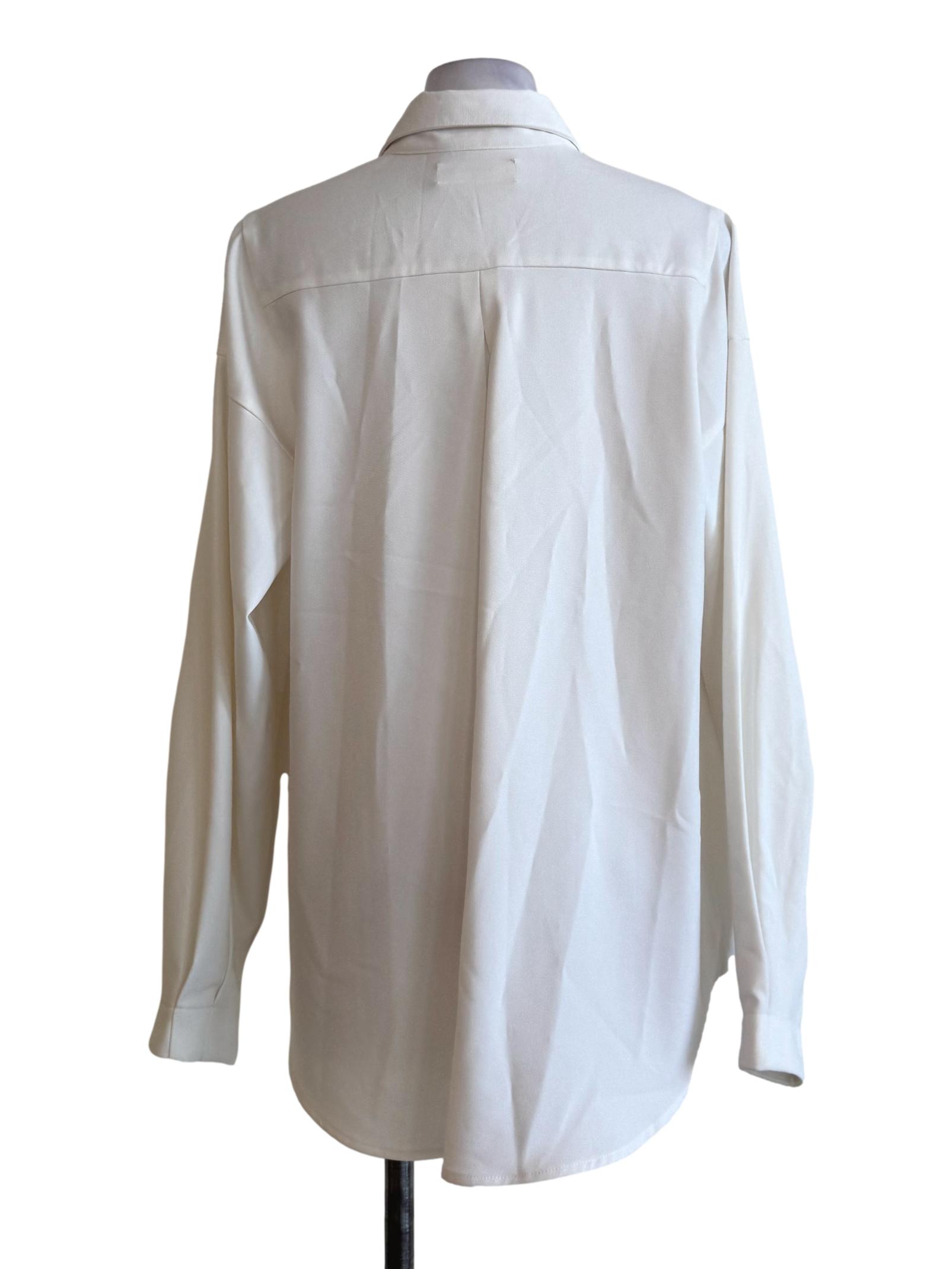 Milk White Long Sleeve Blouse