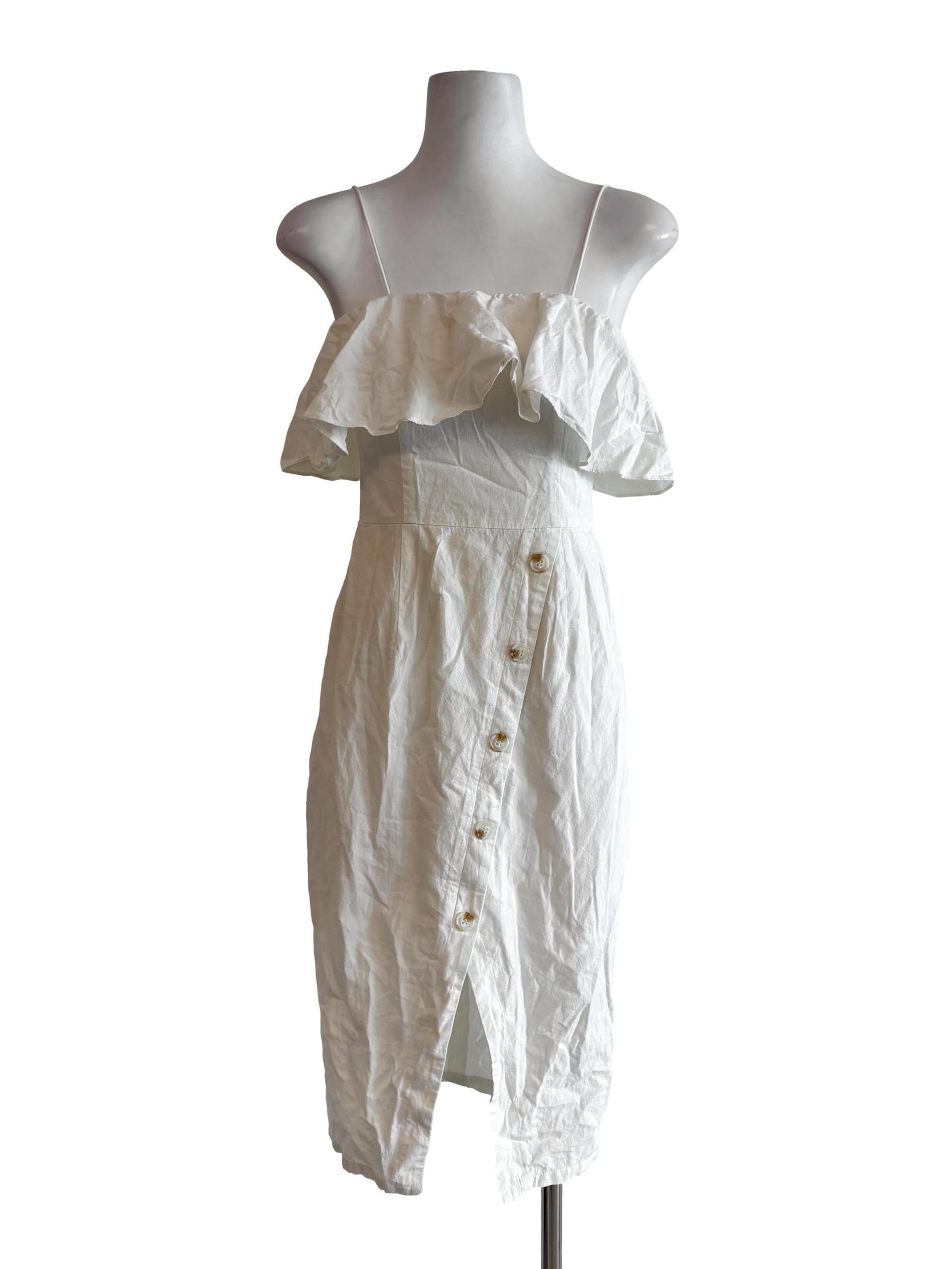 Pearl White Drape Camisole Dress LB