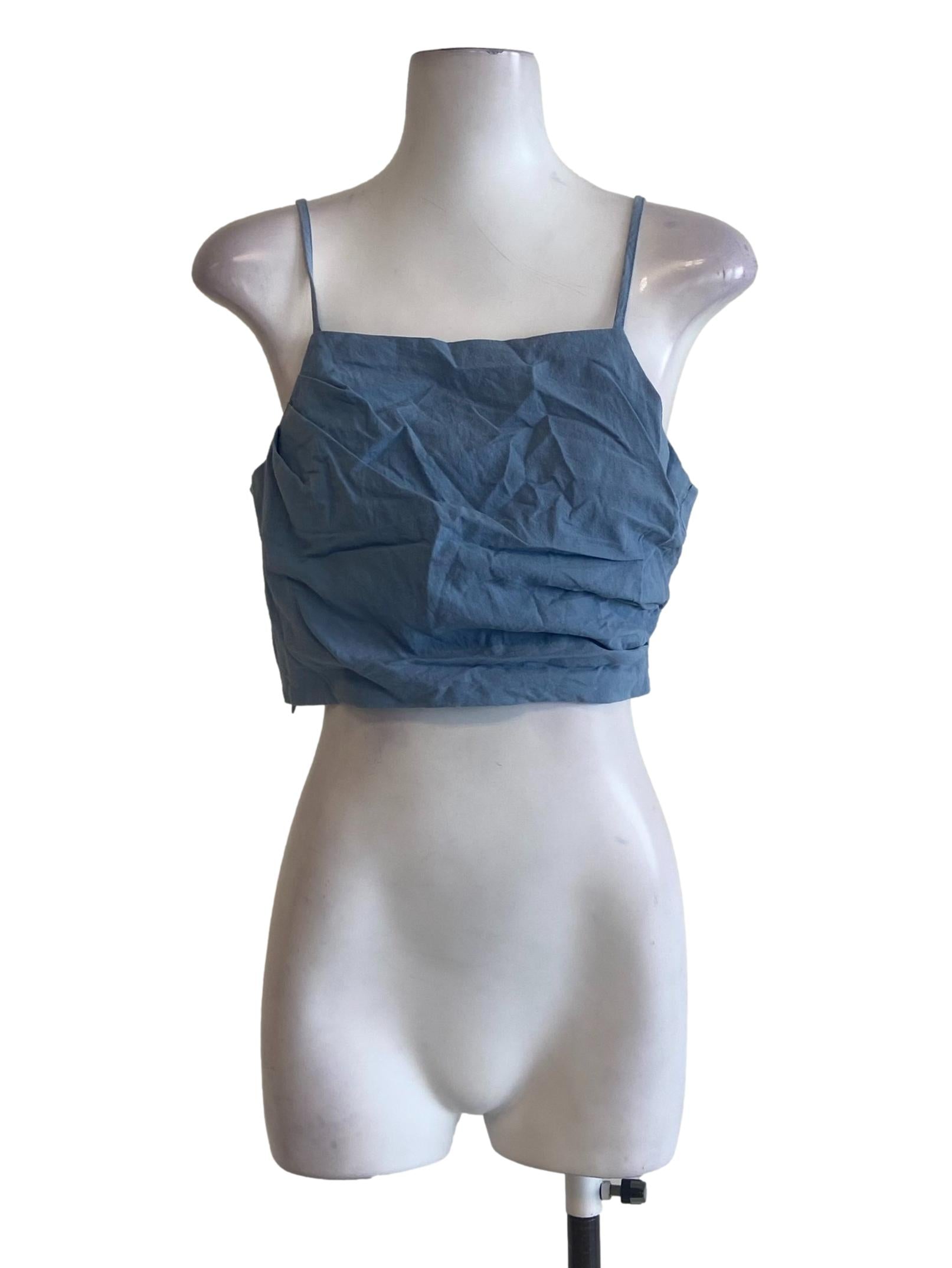 Sky Bue Sleeveless Crop Top