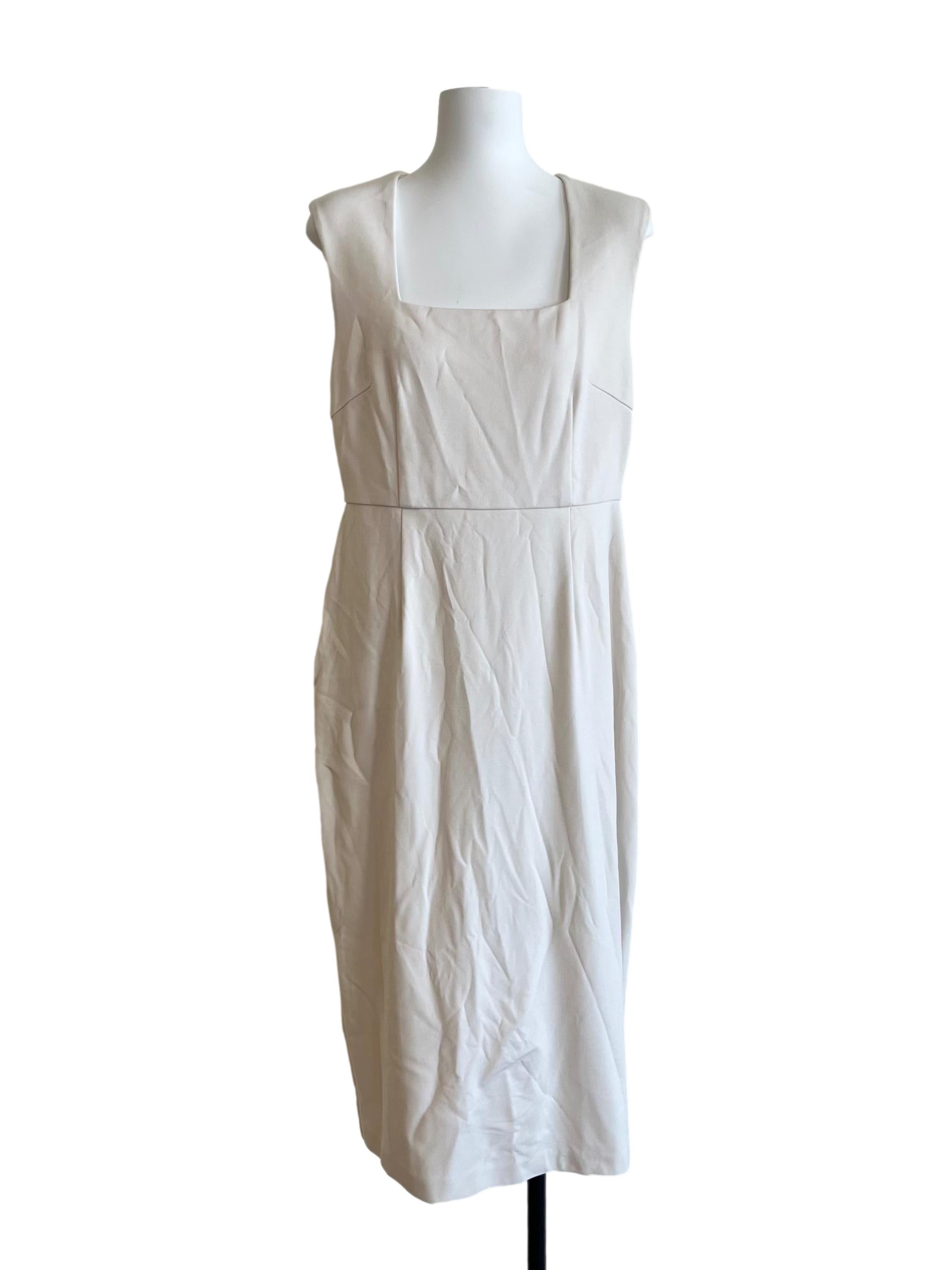 Straight-Neck Bonded Jersey Dress OSN