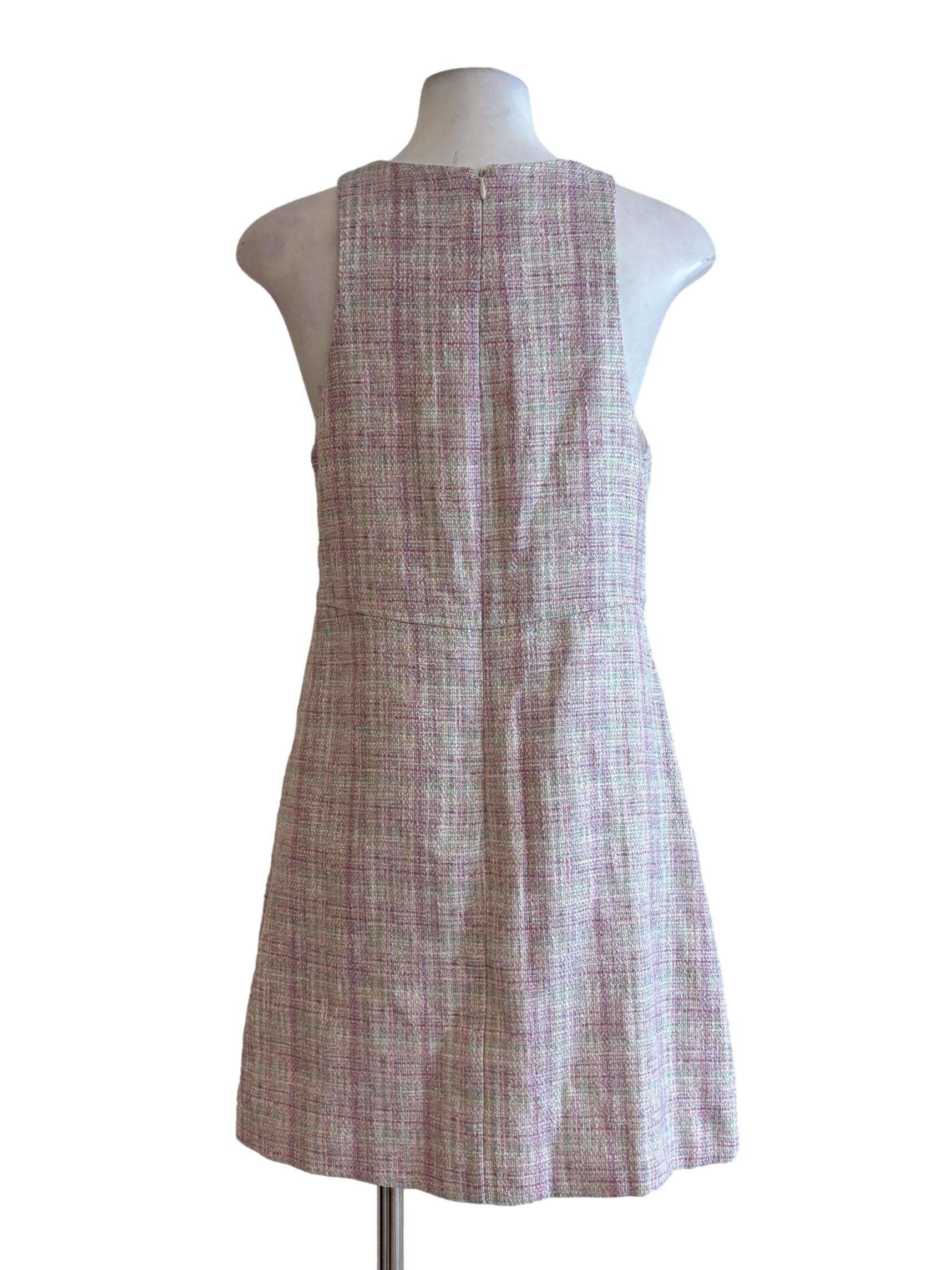 Mulberry Pink Sleeveless Tweed Dress LB