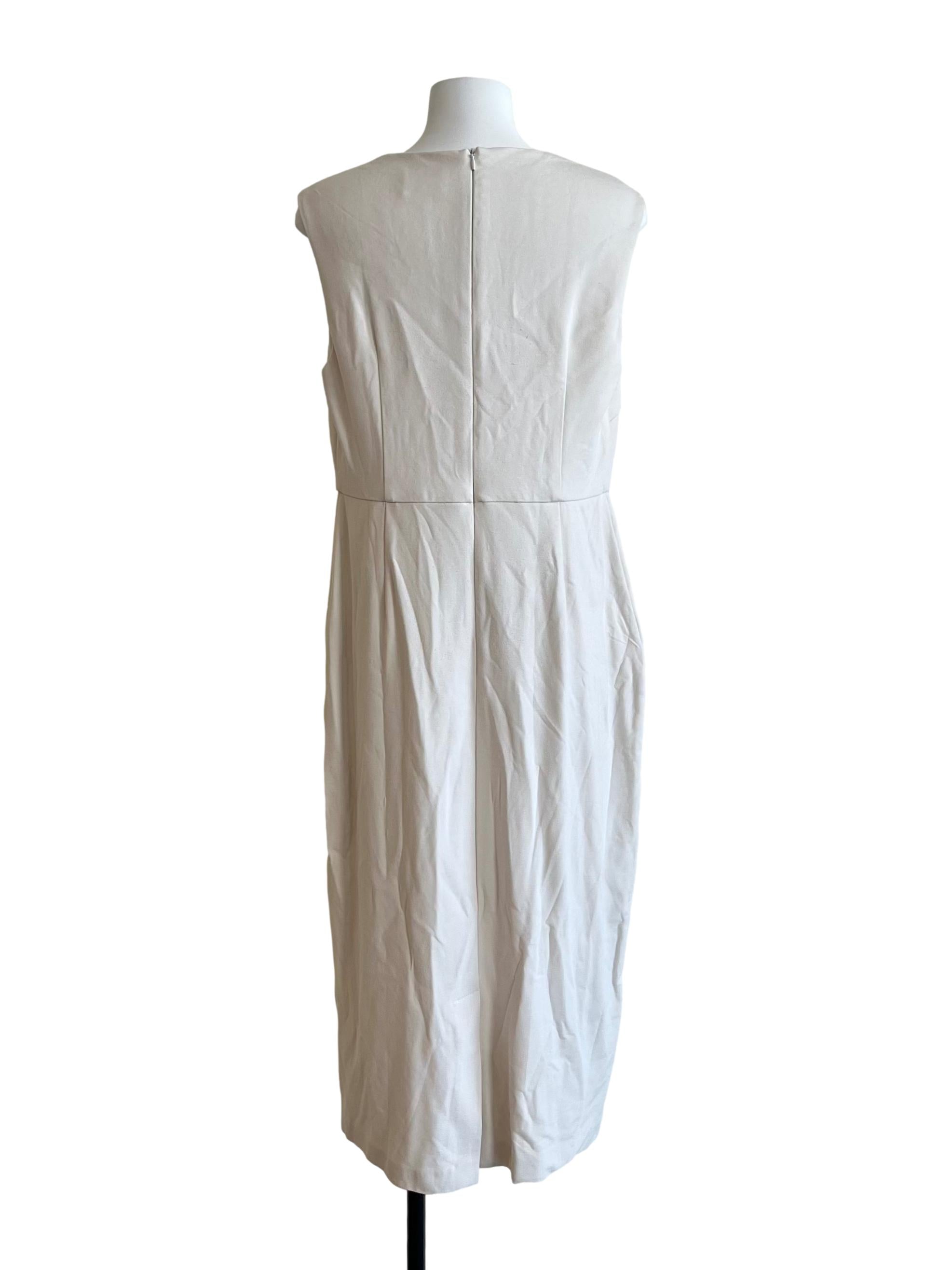 Straight-Neck Bonded Jersey Dress OSN