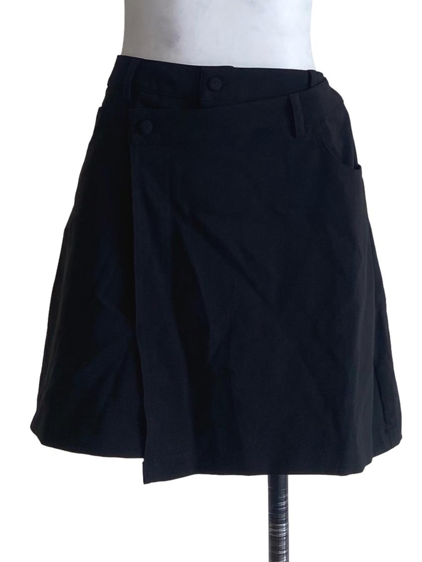 Black Asymmetric Mini Skirt