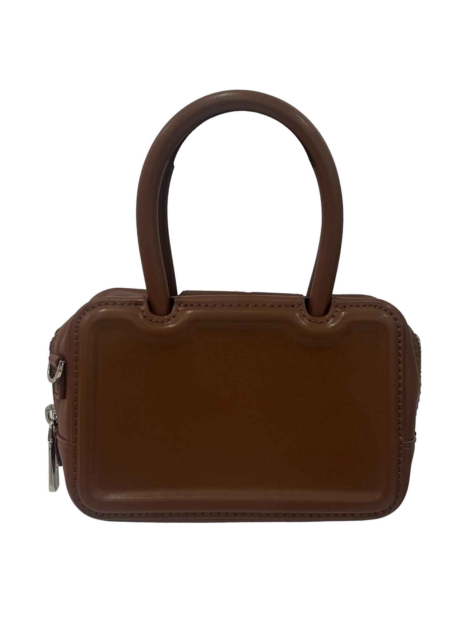 Brown Mini Handbag With Detachable Straps