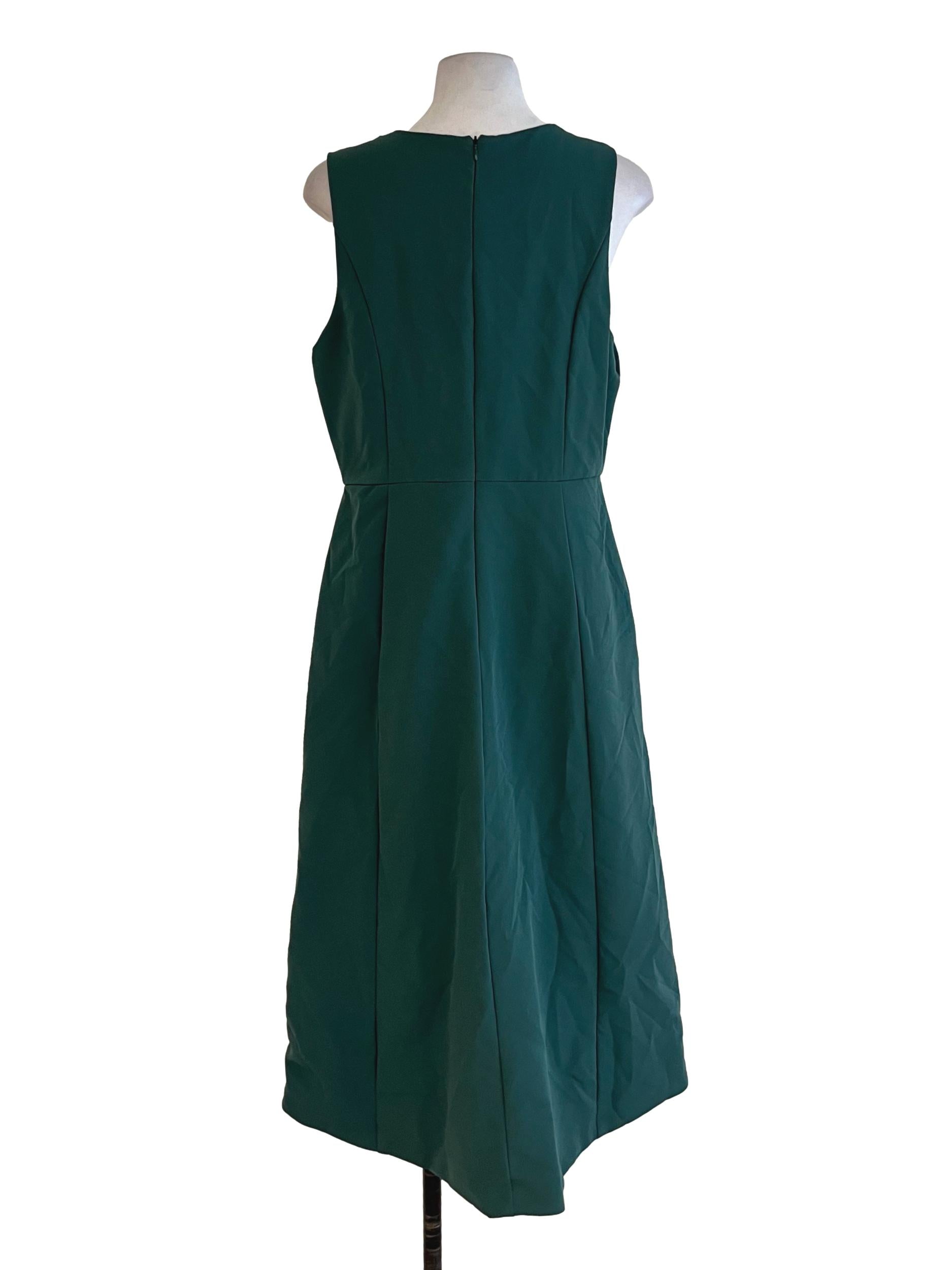 Sage Green V-Neckline A-Line Dress