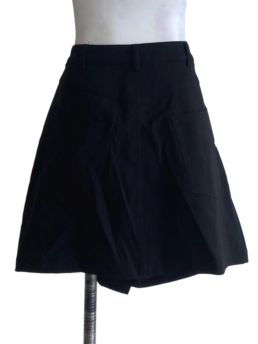 Black Asymmetric Mini Skirt