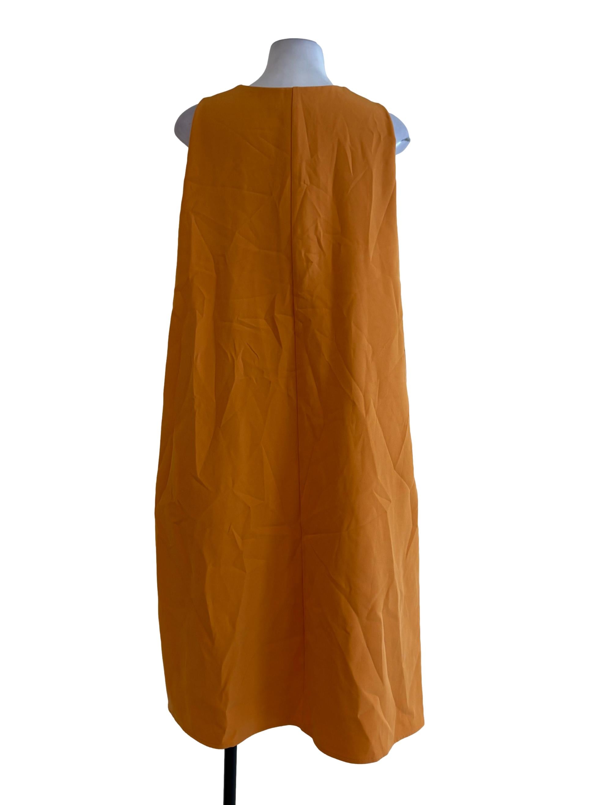 Fire Orange V Neck Tent Dress