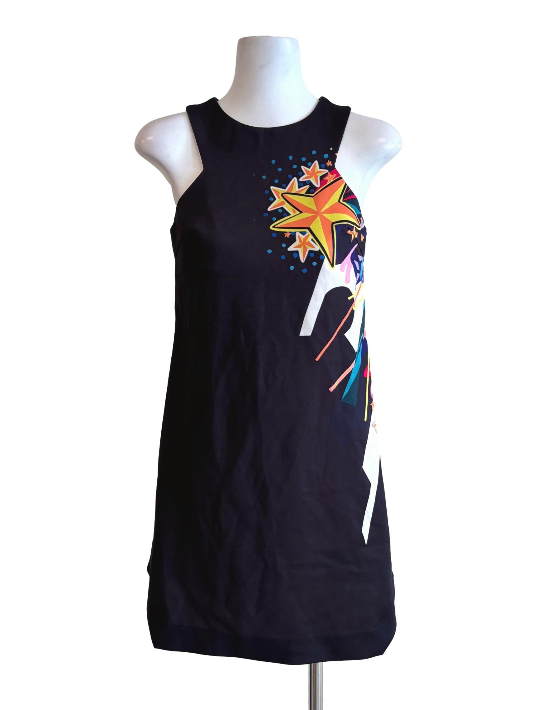 Jet Black Graphic Shift Dress LB