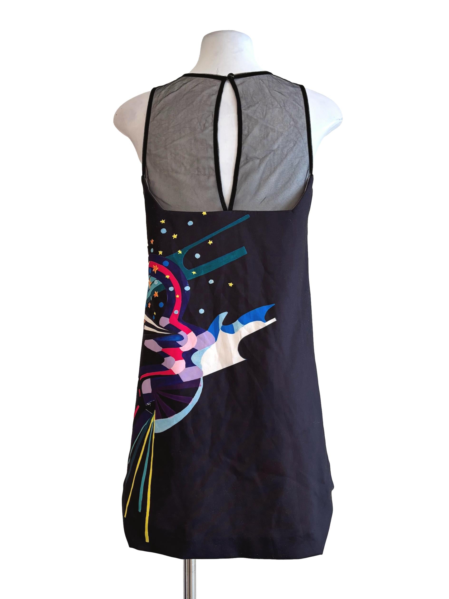 Jet Black Graphic Shift Dress LB