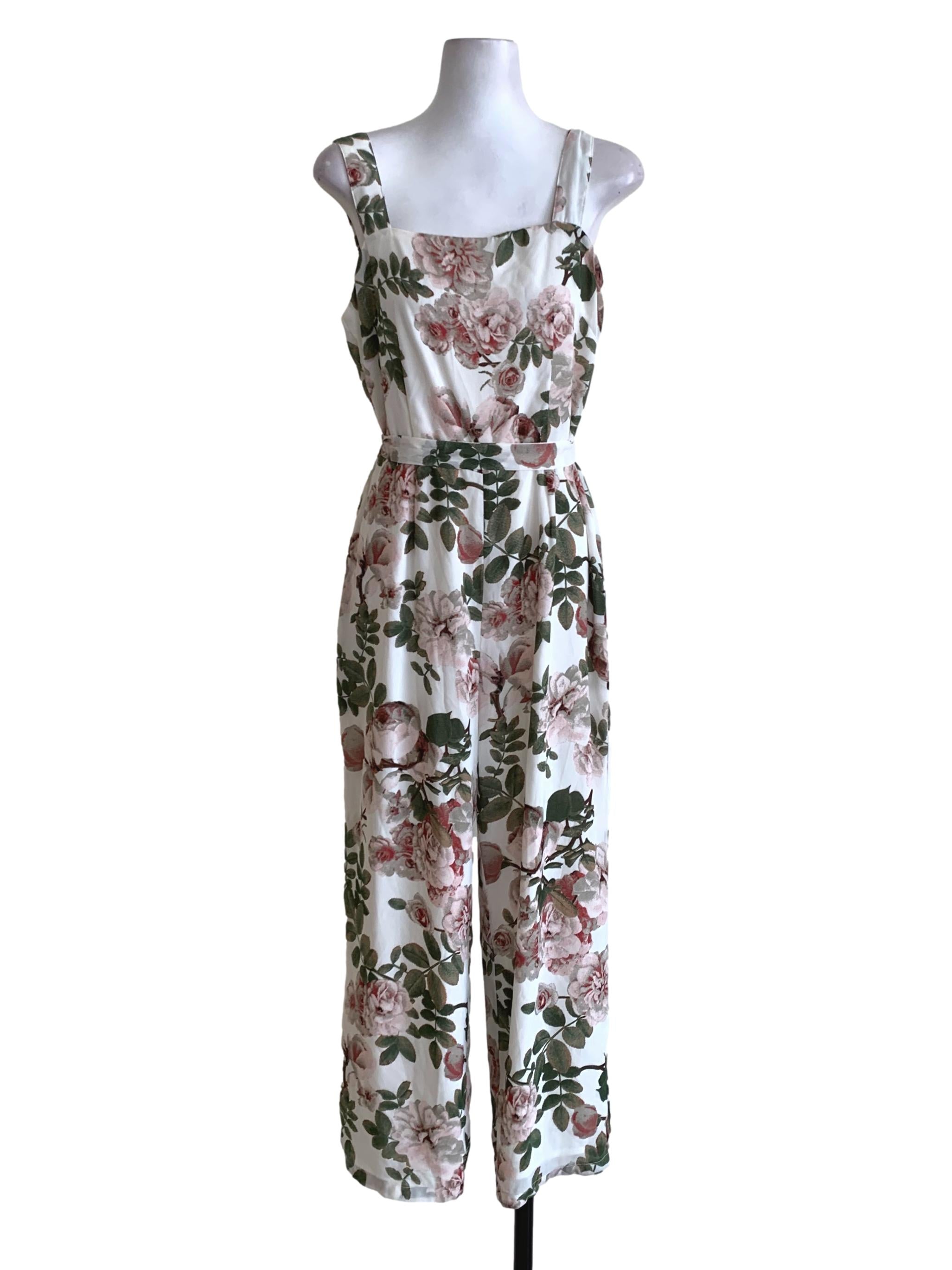 White Floral Jumpsuit