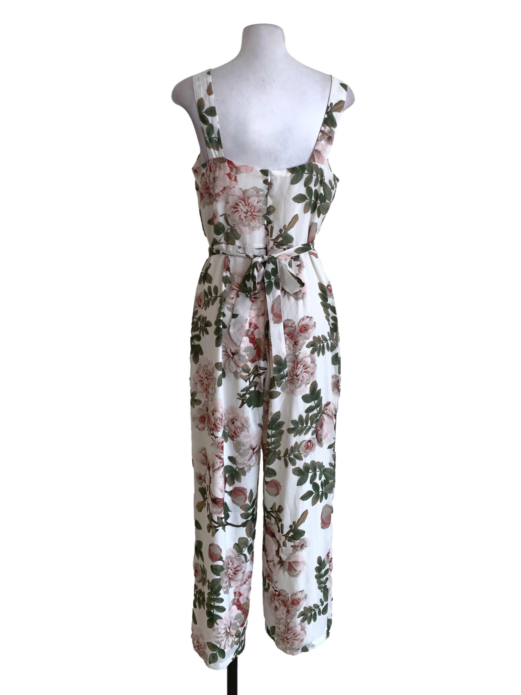 White Floral Jumpsuit