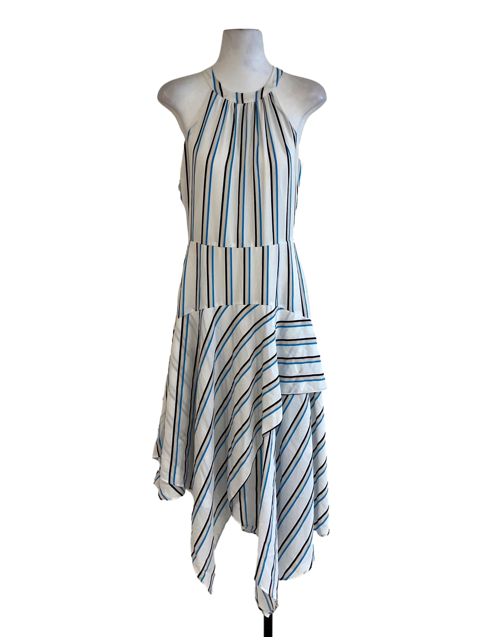 White Awning Stripe A-Line Dress