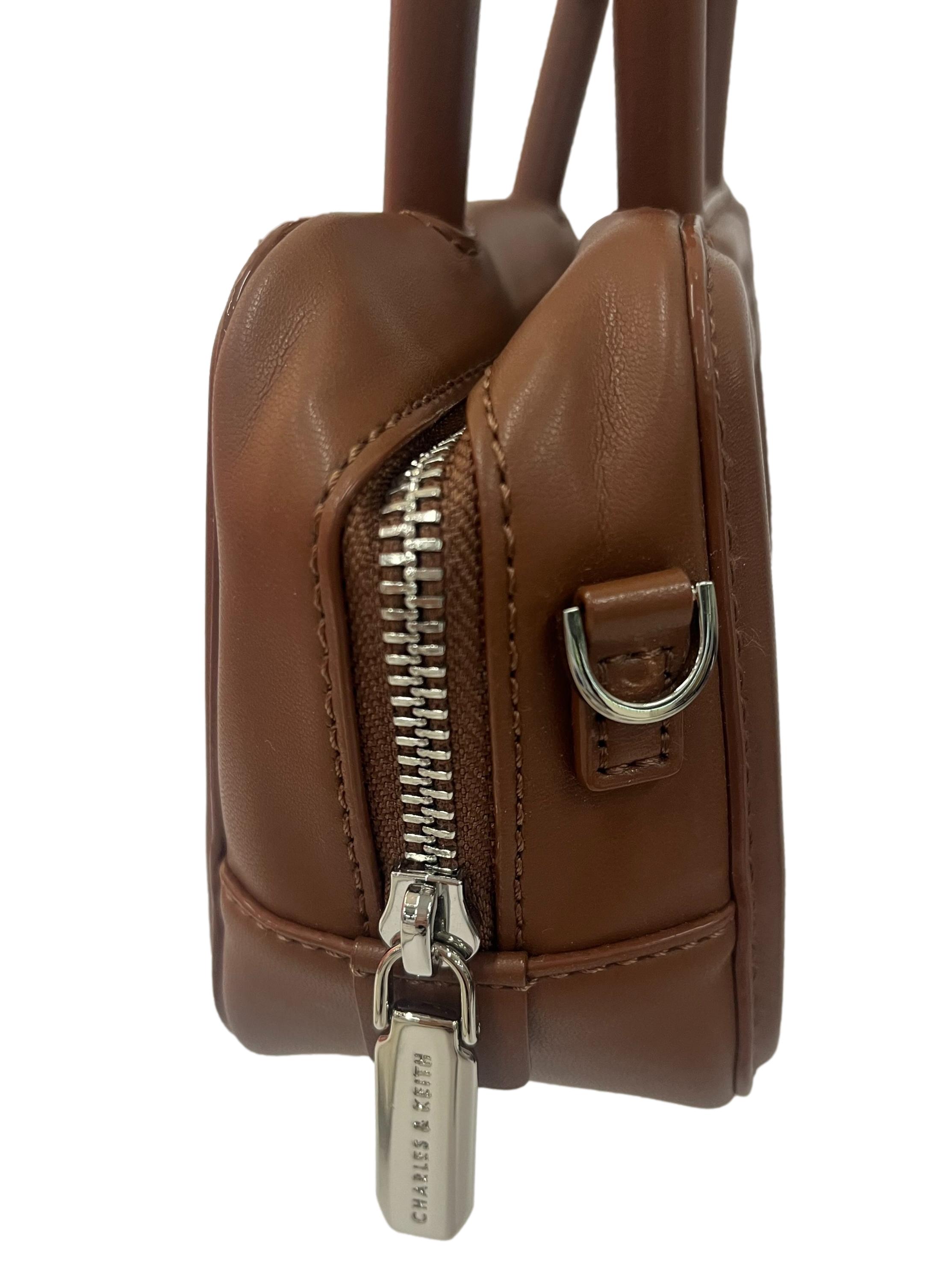 Brown Mini Handbag With Detachable Straps