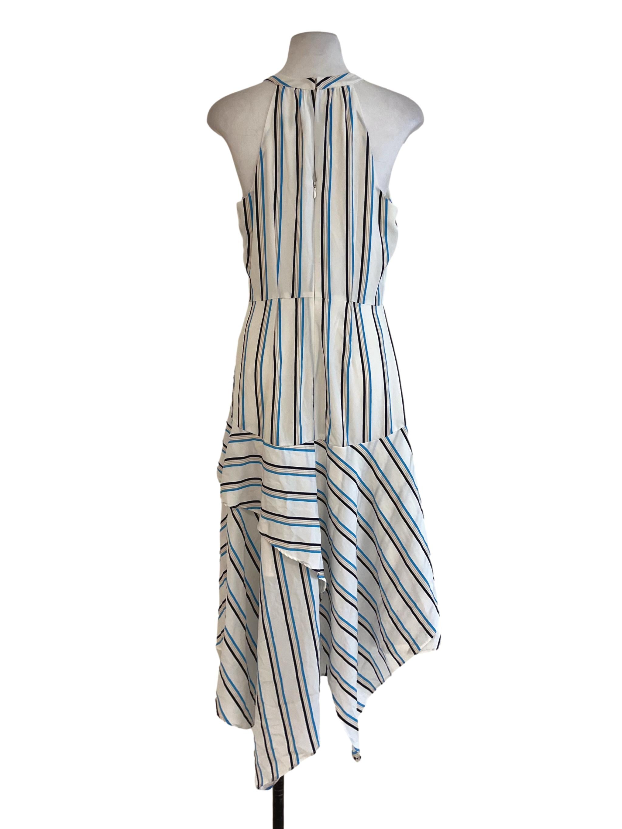 White Awning Stripe A-Line Dress
