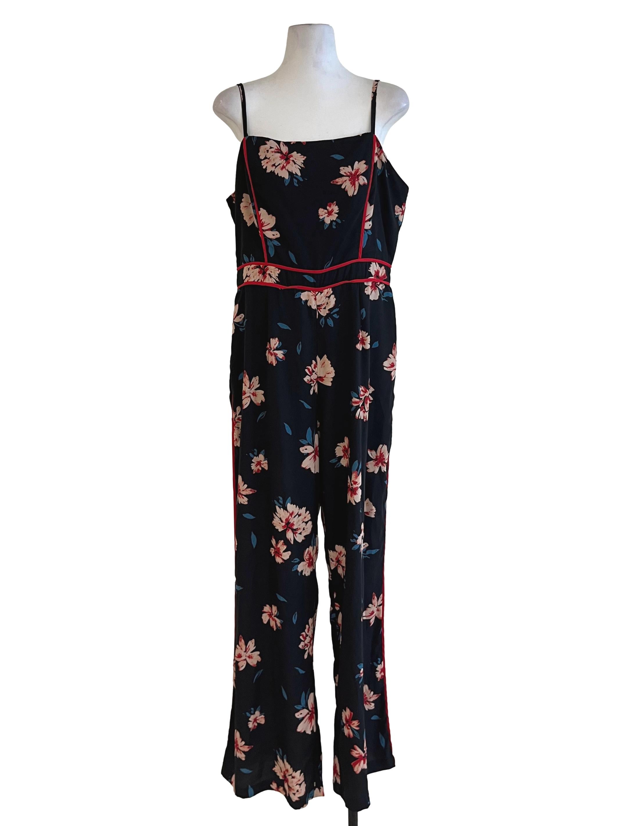 Black Floral Jumpsuit