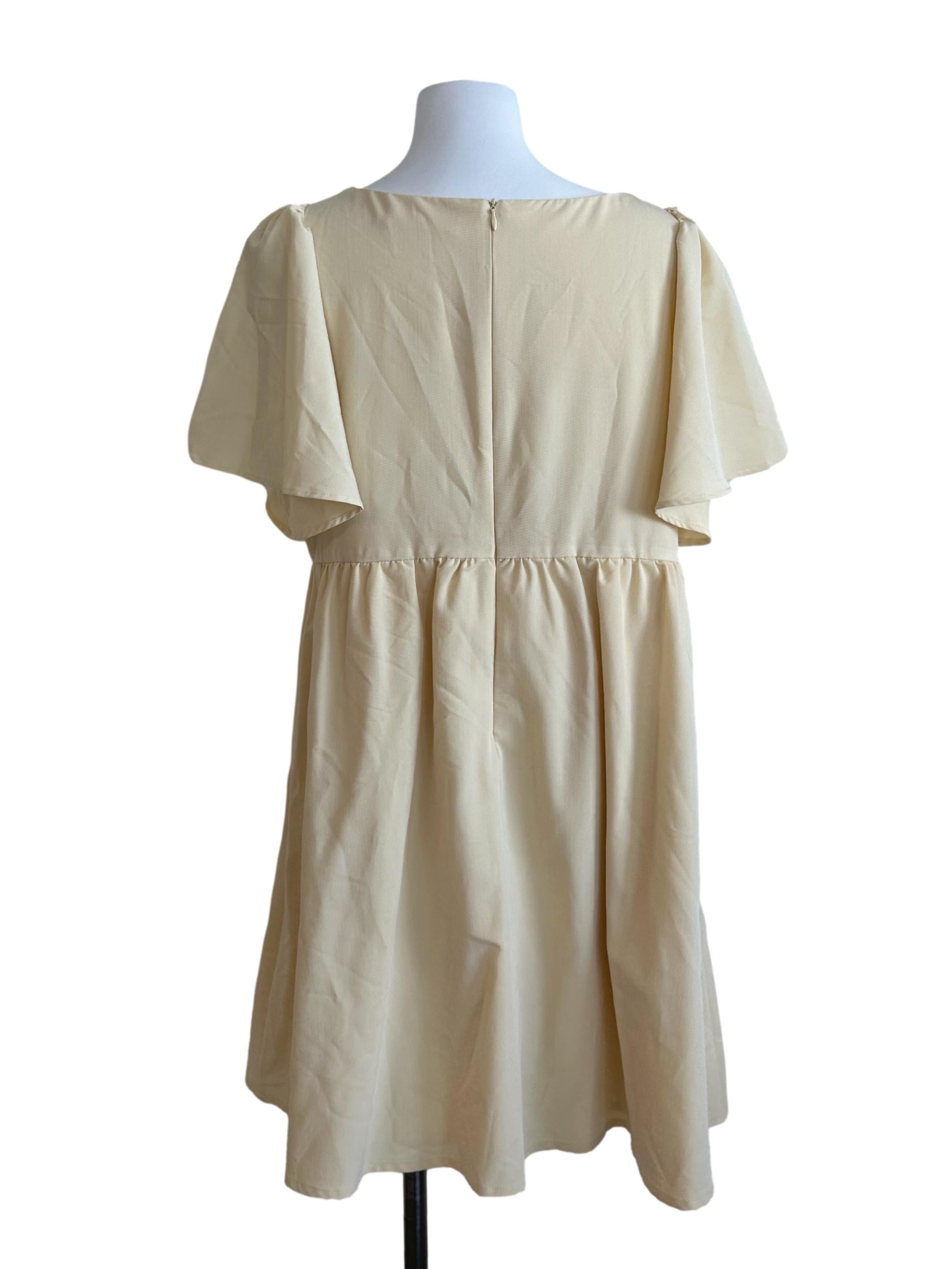 Butter Yellow Sweetheart Neck Babydoll Dress