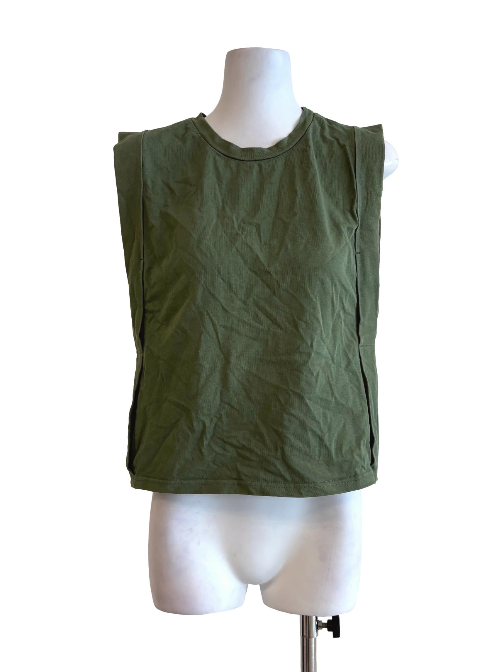 Avocado Green Sleeveless T-Shirt LB