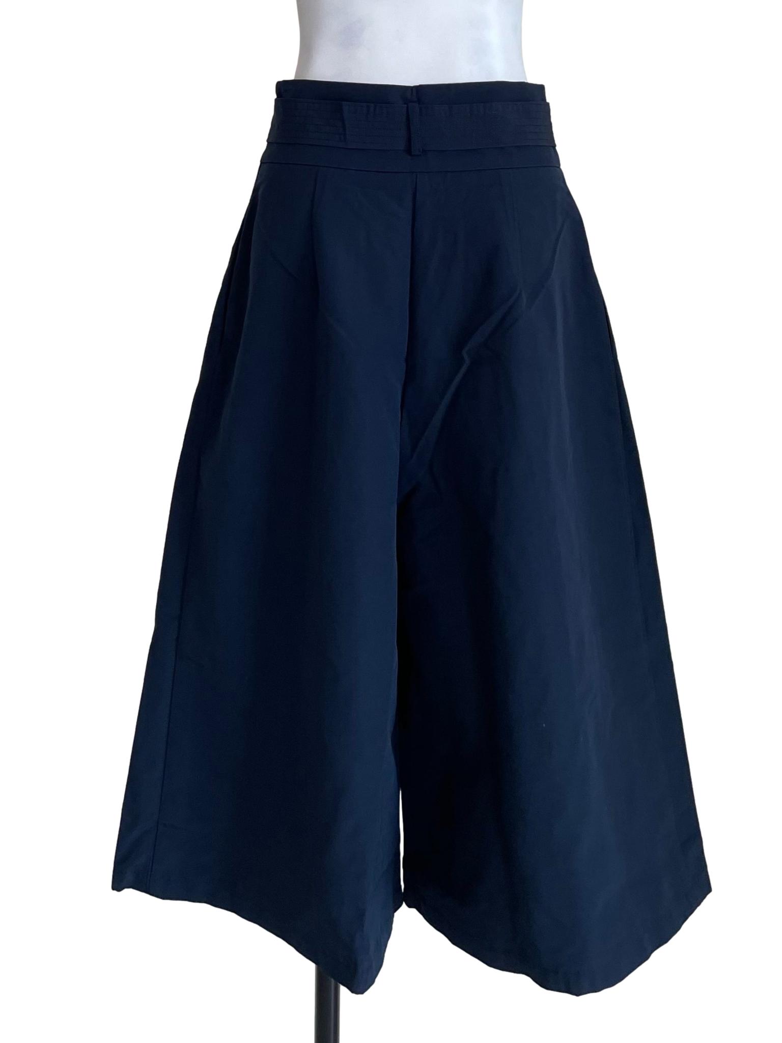 Navy Pleated Culottes