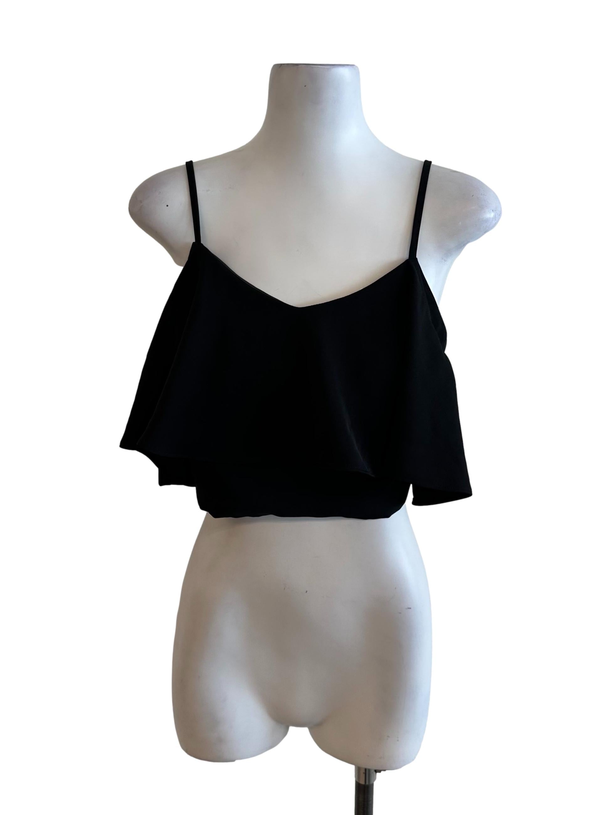 Raven Black V Neck Casual Top