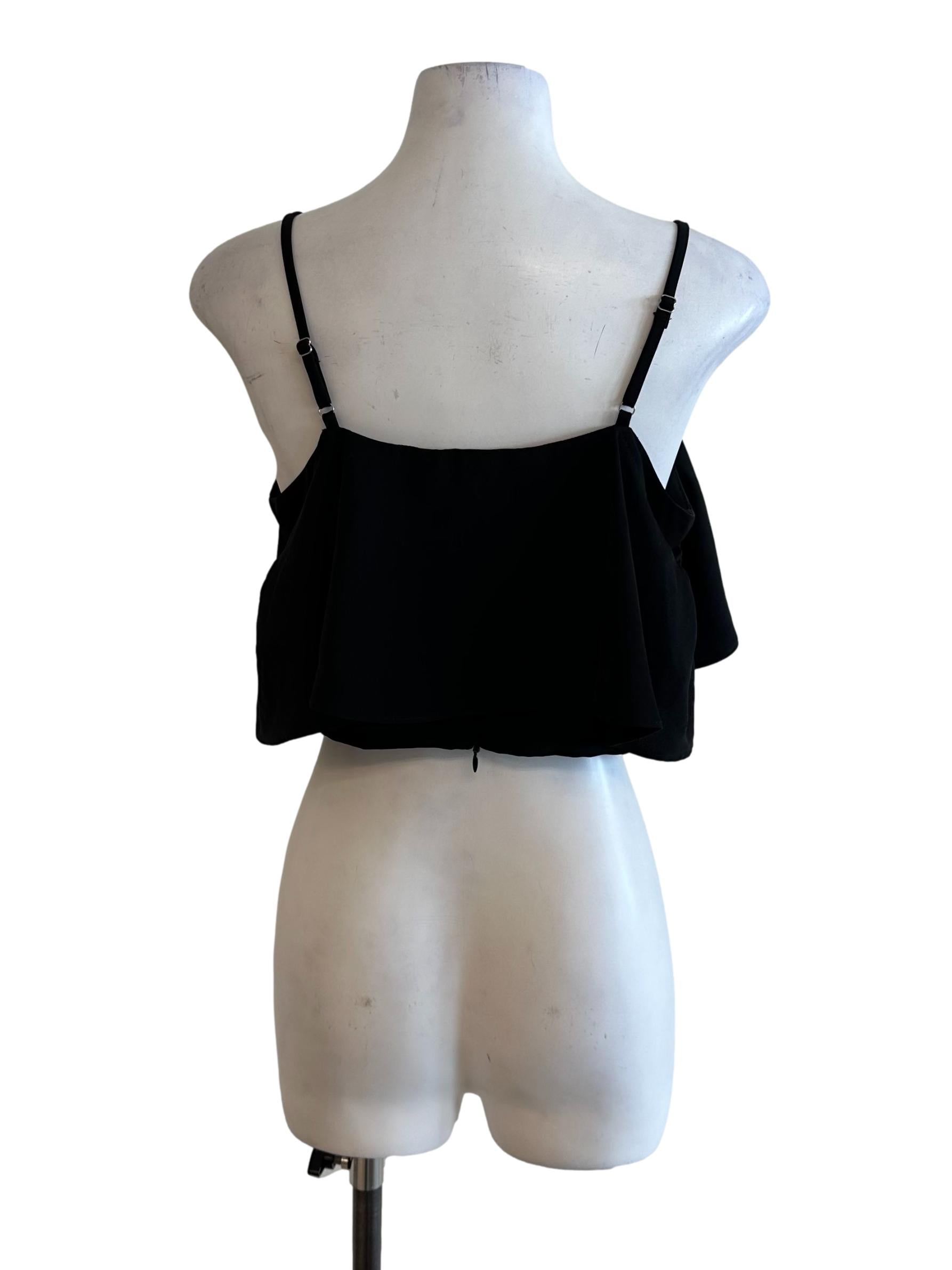 Raven Black V Neck Casual Top