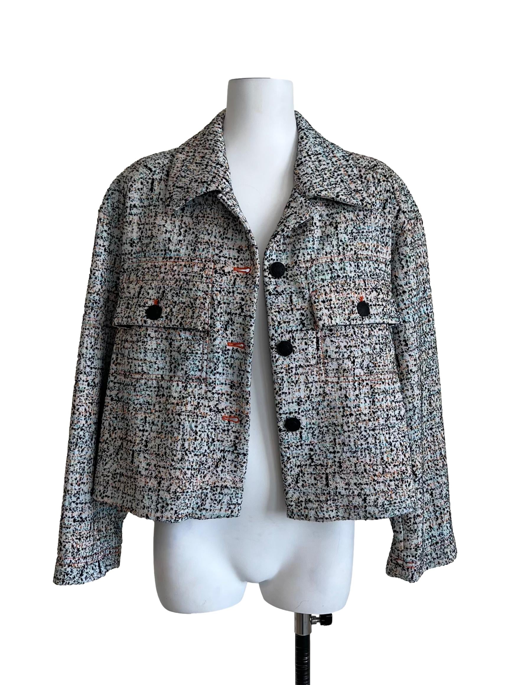 Coin Grey Printed Cropped Jacket