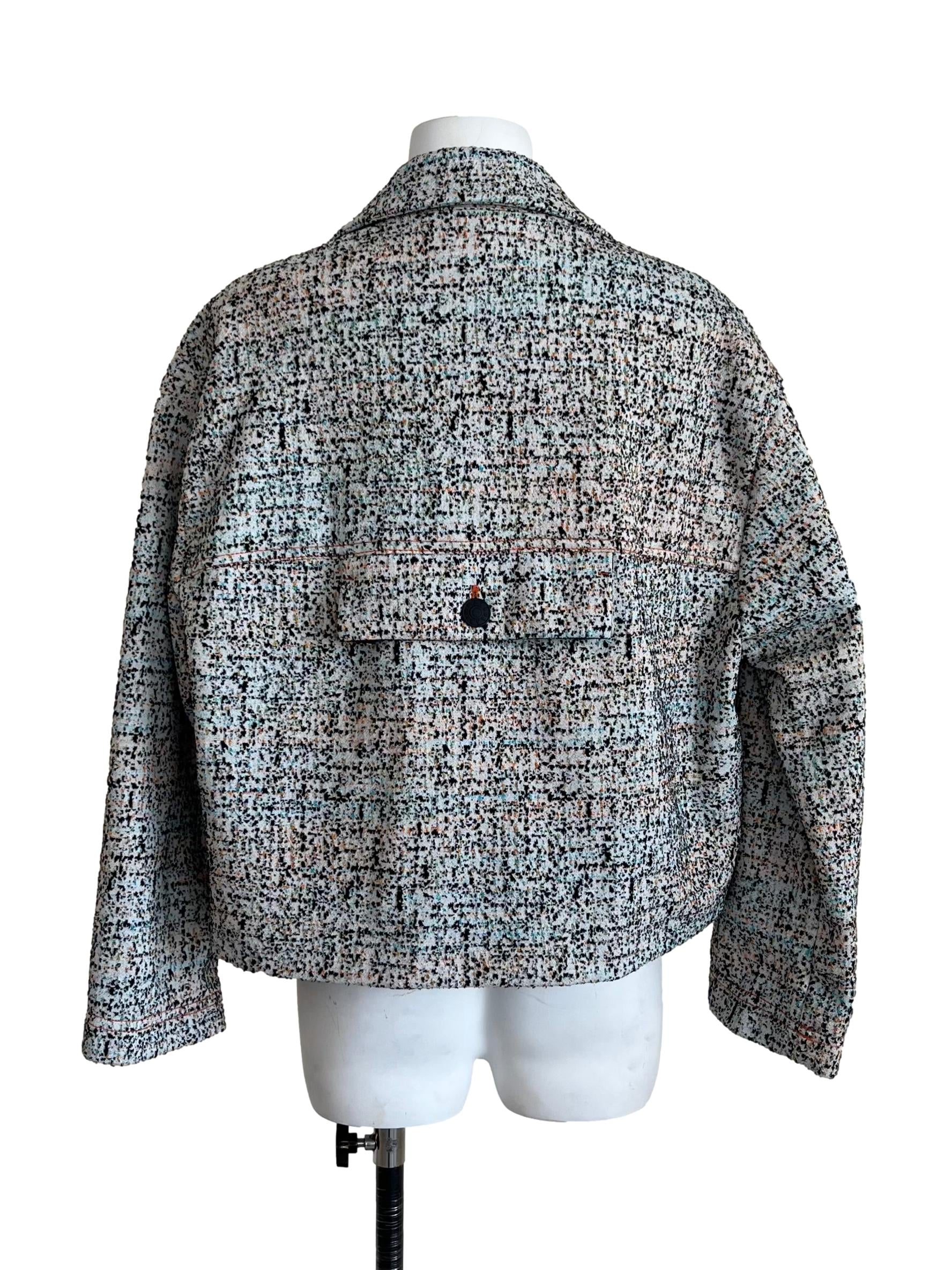 Coin Grey Printed Cropped Jacket