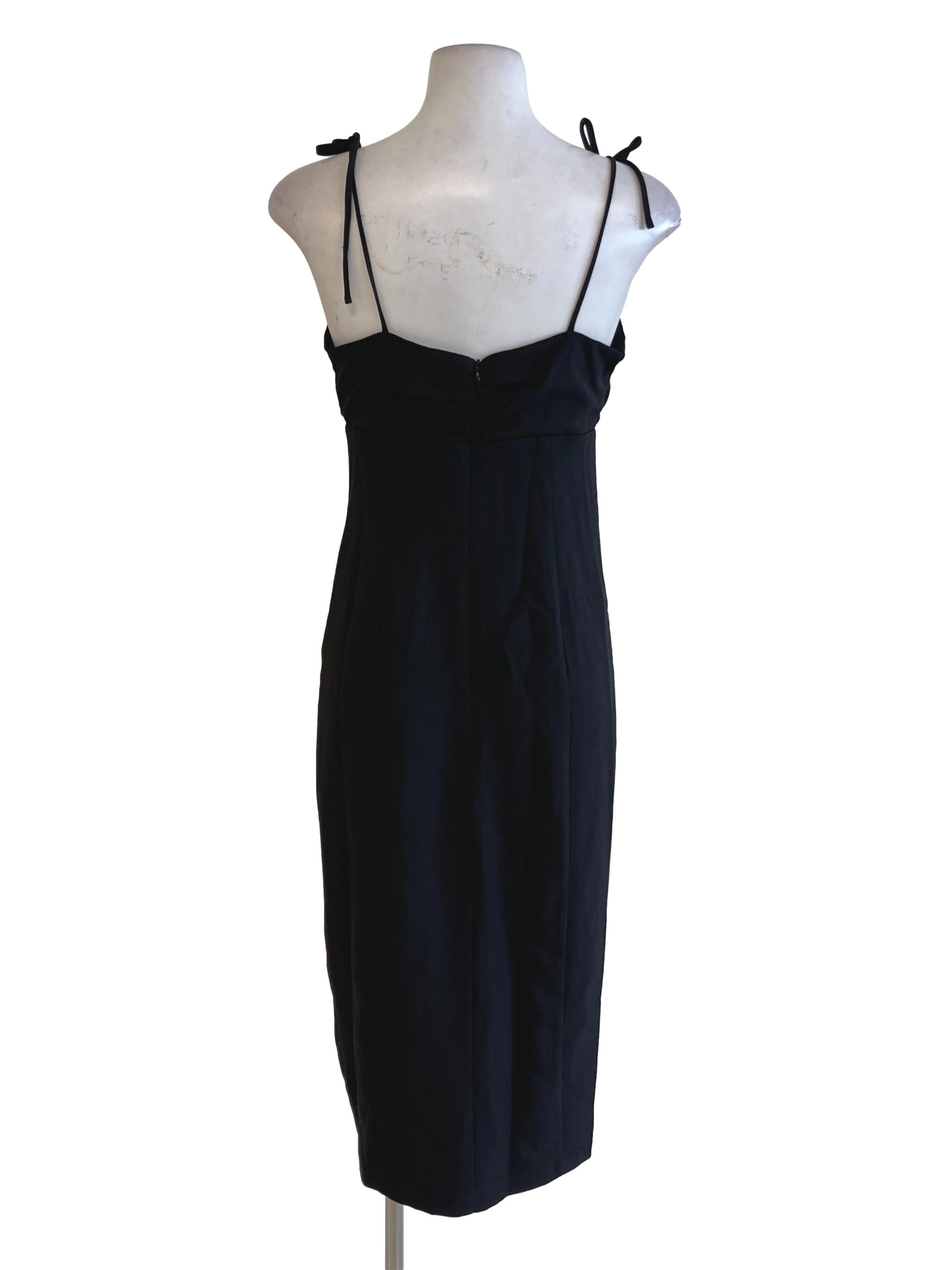 Black Tie Strap Bodycon Dress