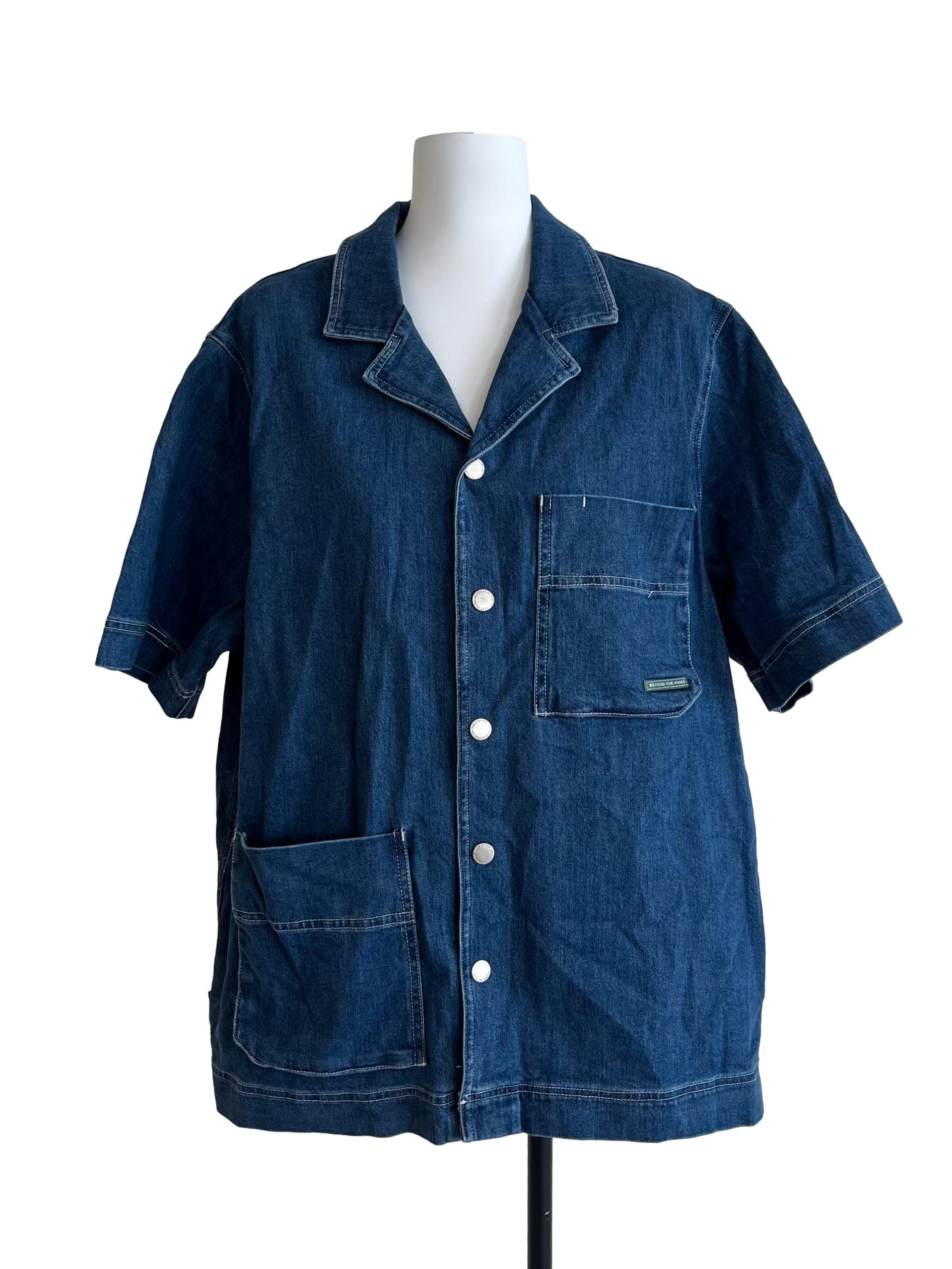 Berry Blue Short-Sleeve Denim Jacket