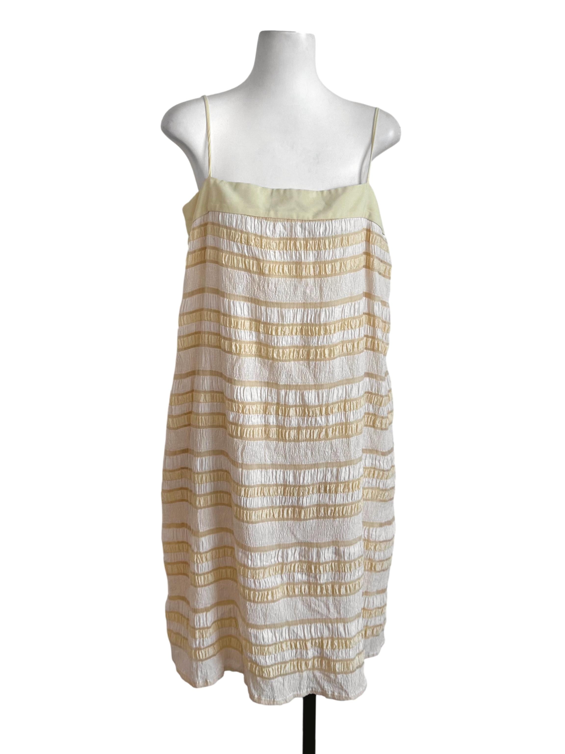 Butter Yellow Textured Stripe Dress LB