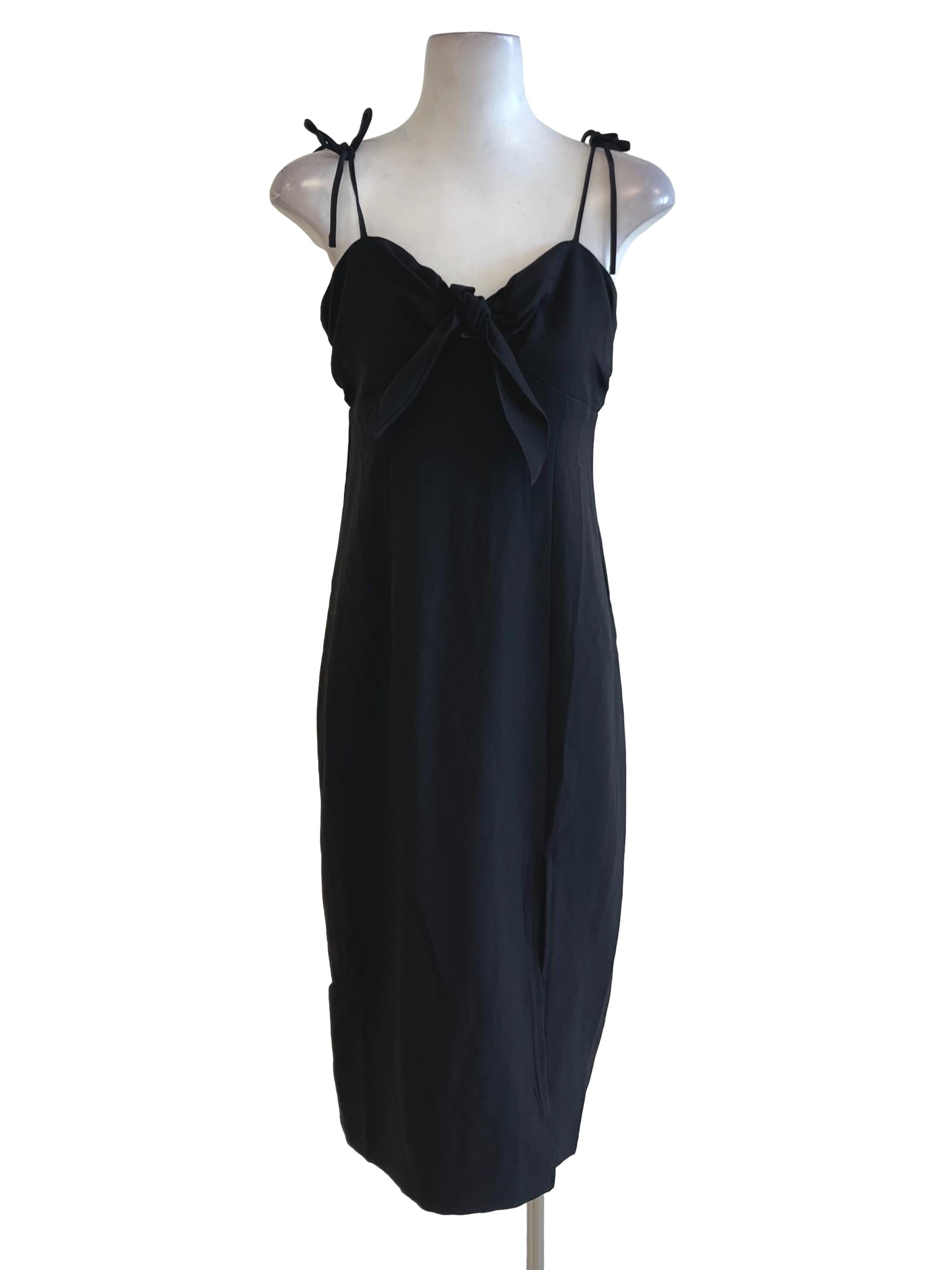 Black Tie Strap Bodycon Dress