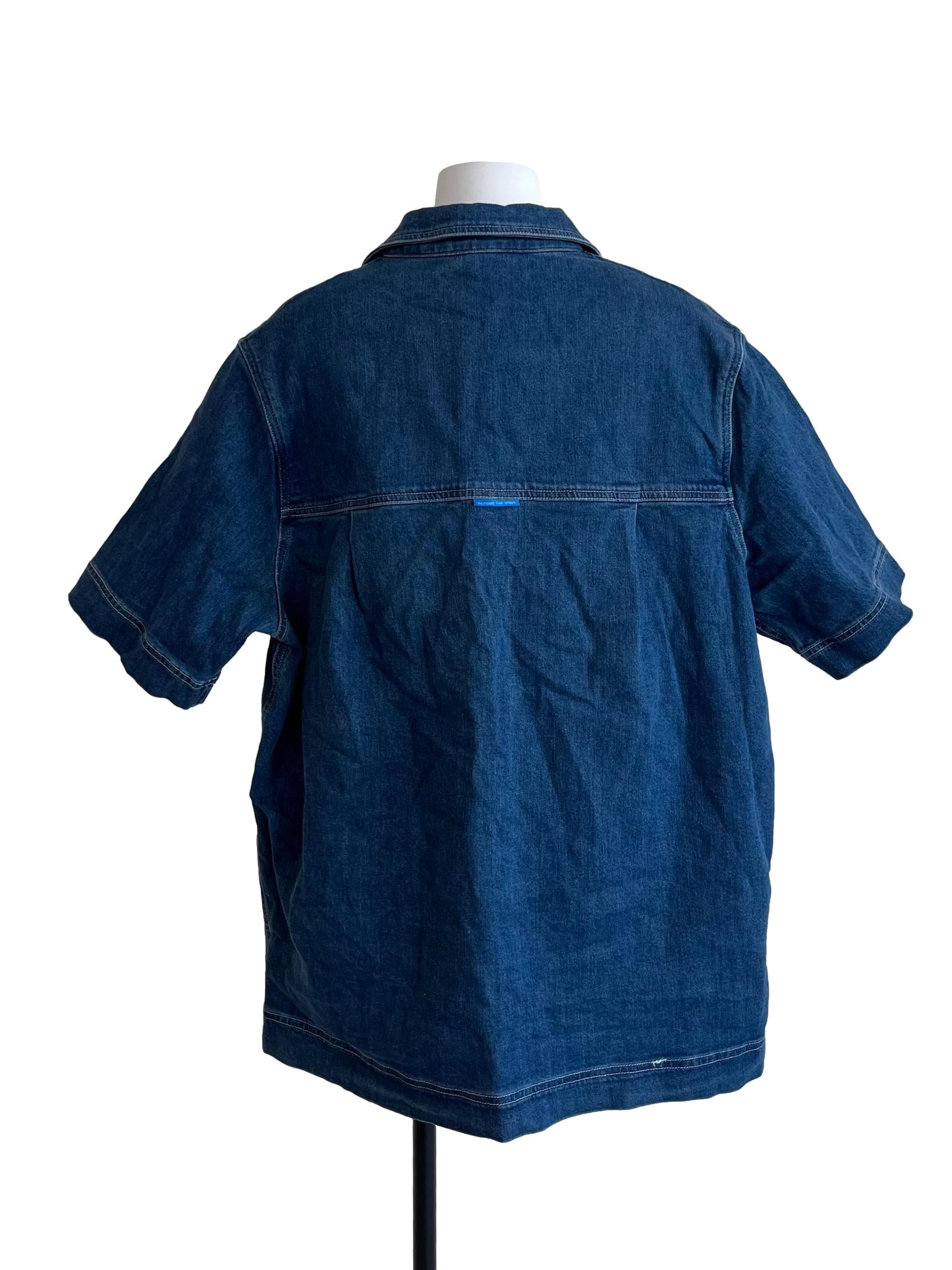 Berry Blue Short-Sleeve Denim Jacket