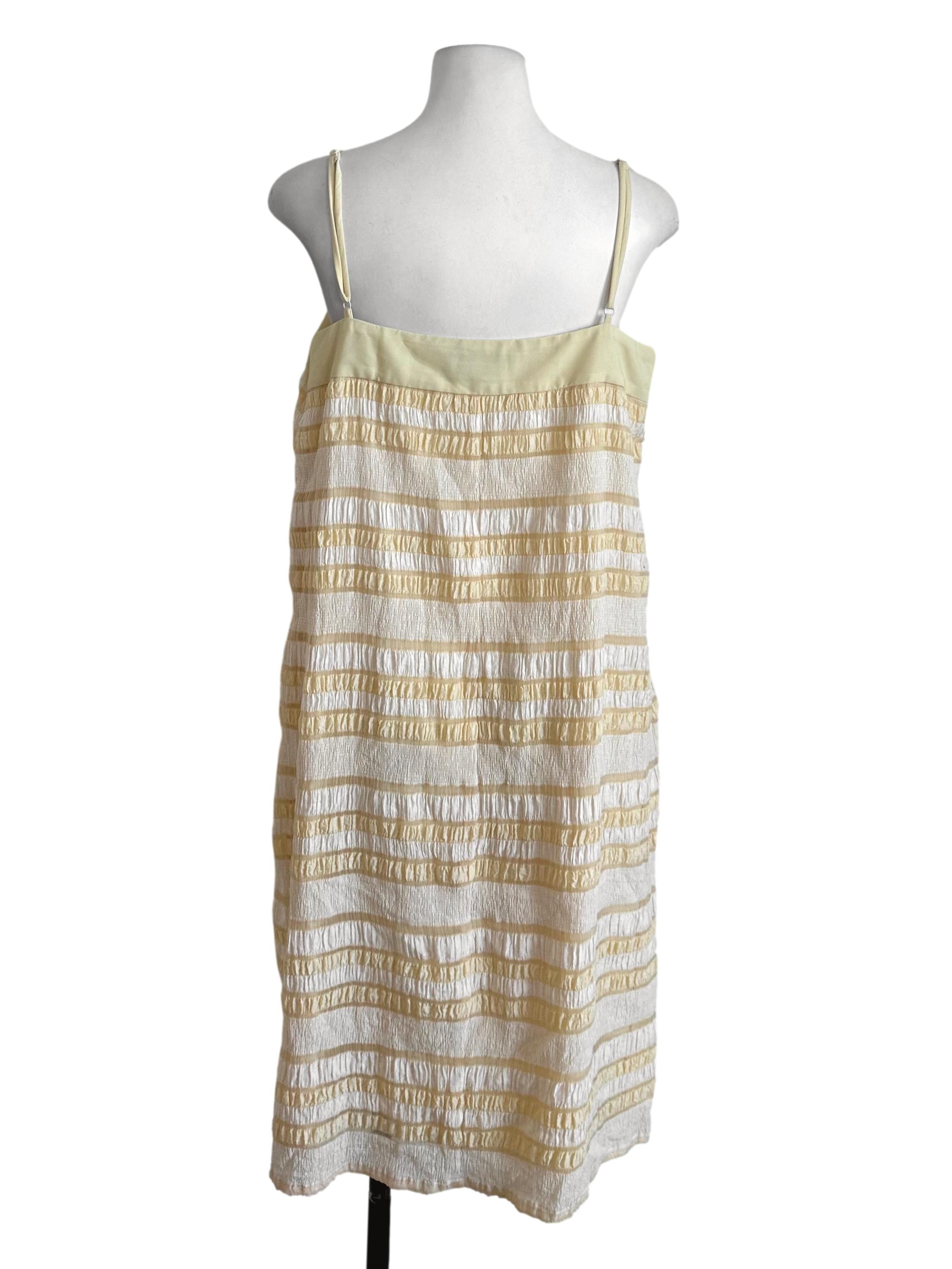 Butter Yellow Textured Stripe Dress LB