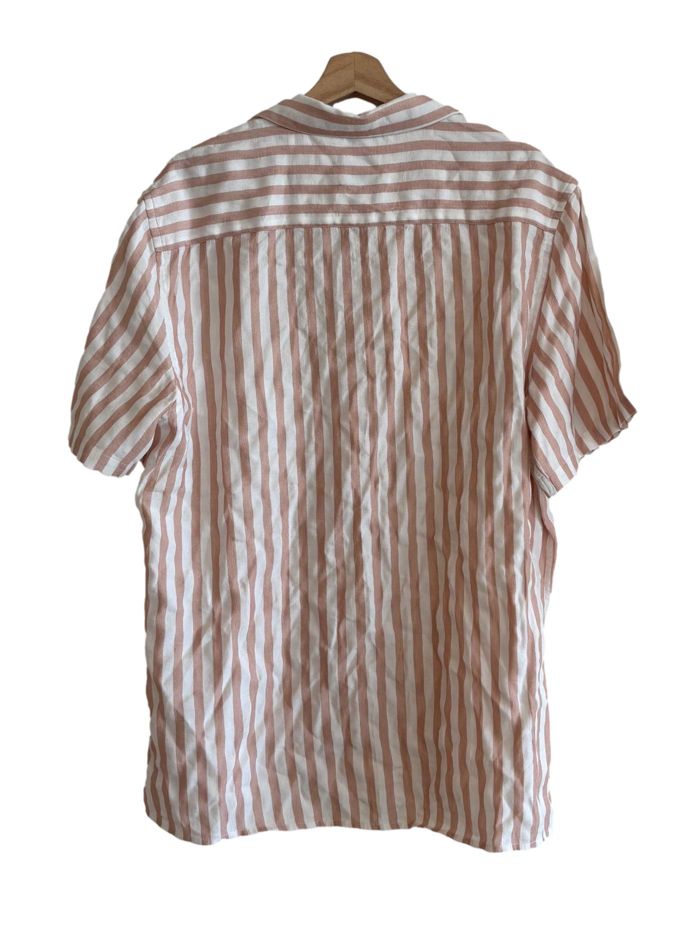 Salmon Striped Button Shirt