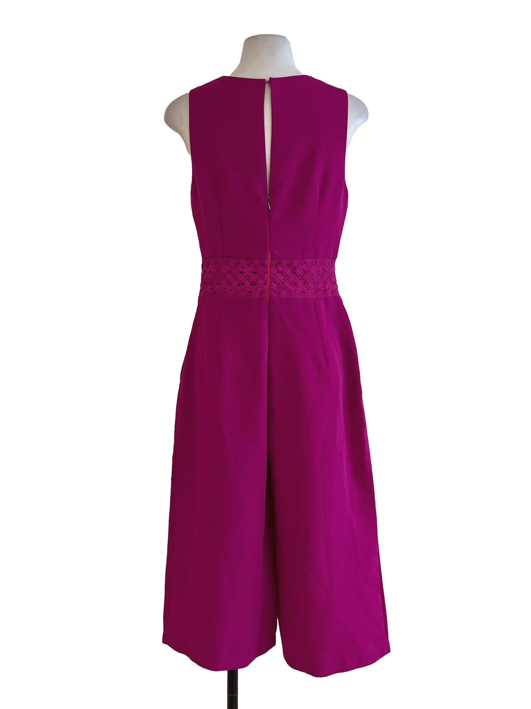 Fuschia Pink V-Neckline Jumpsuit