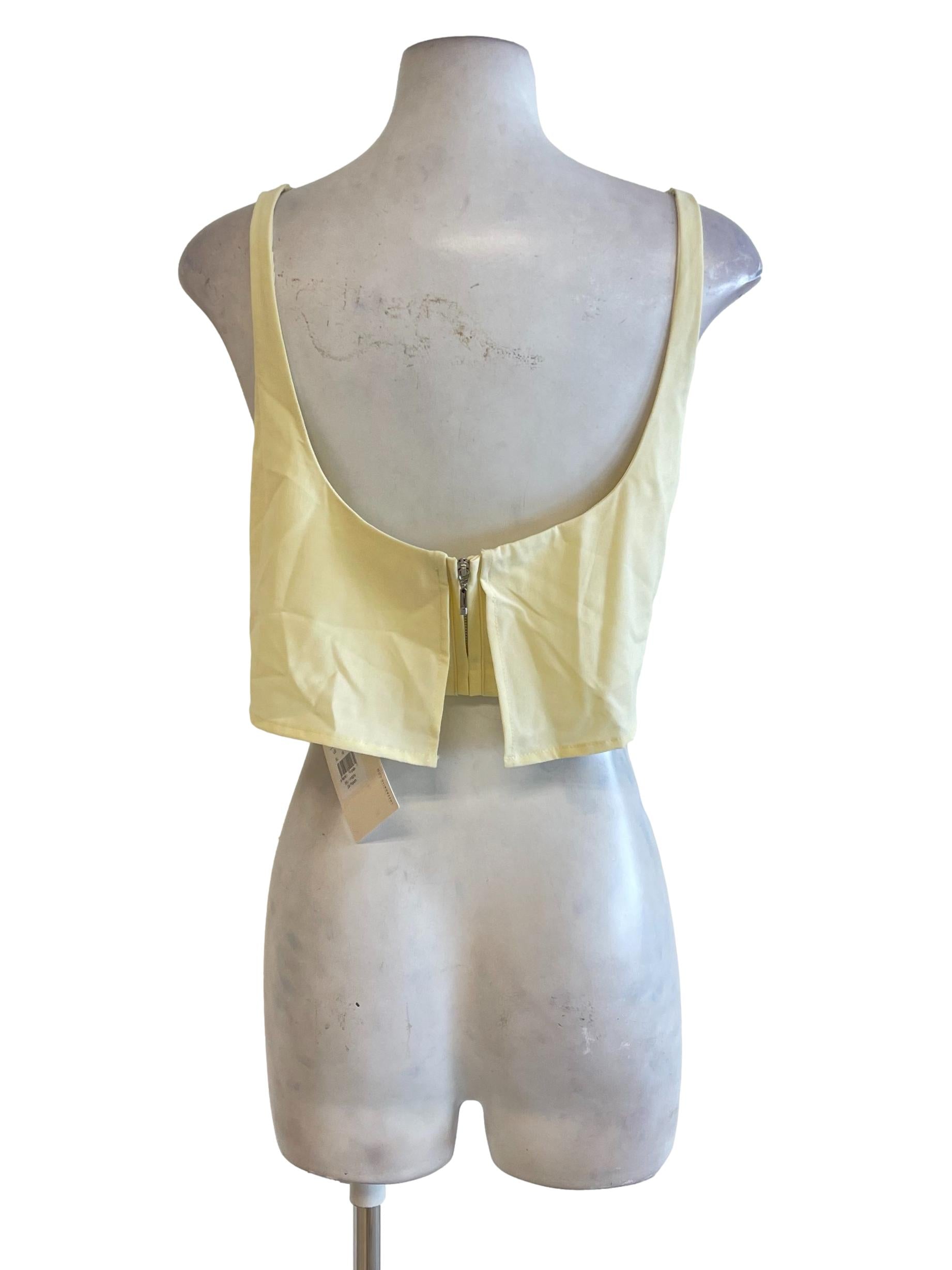 Blonde Yellow Square Neck Sleeveless Top