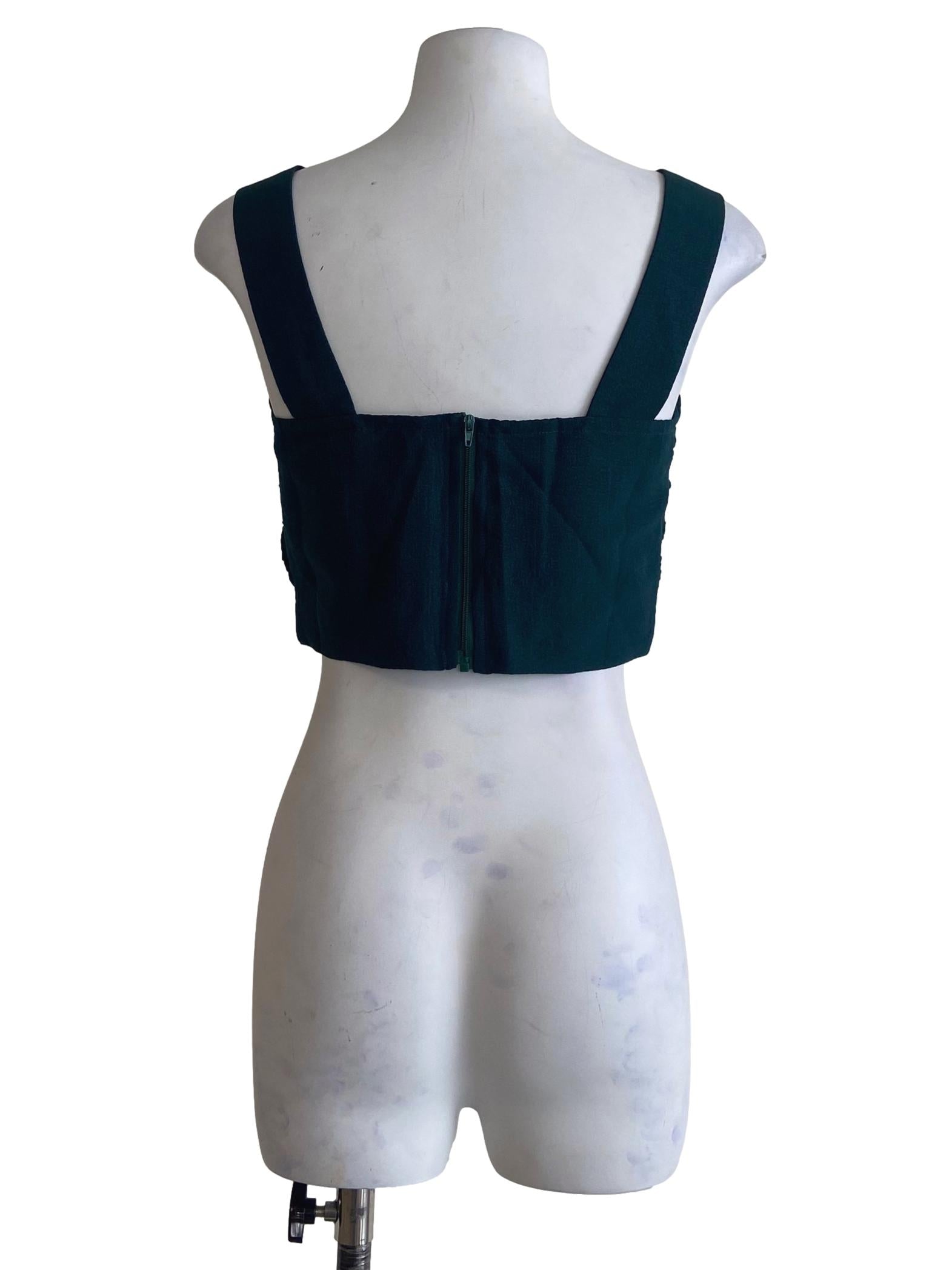 Ocean Blue Sleeveless Crop Top