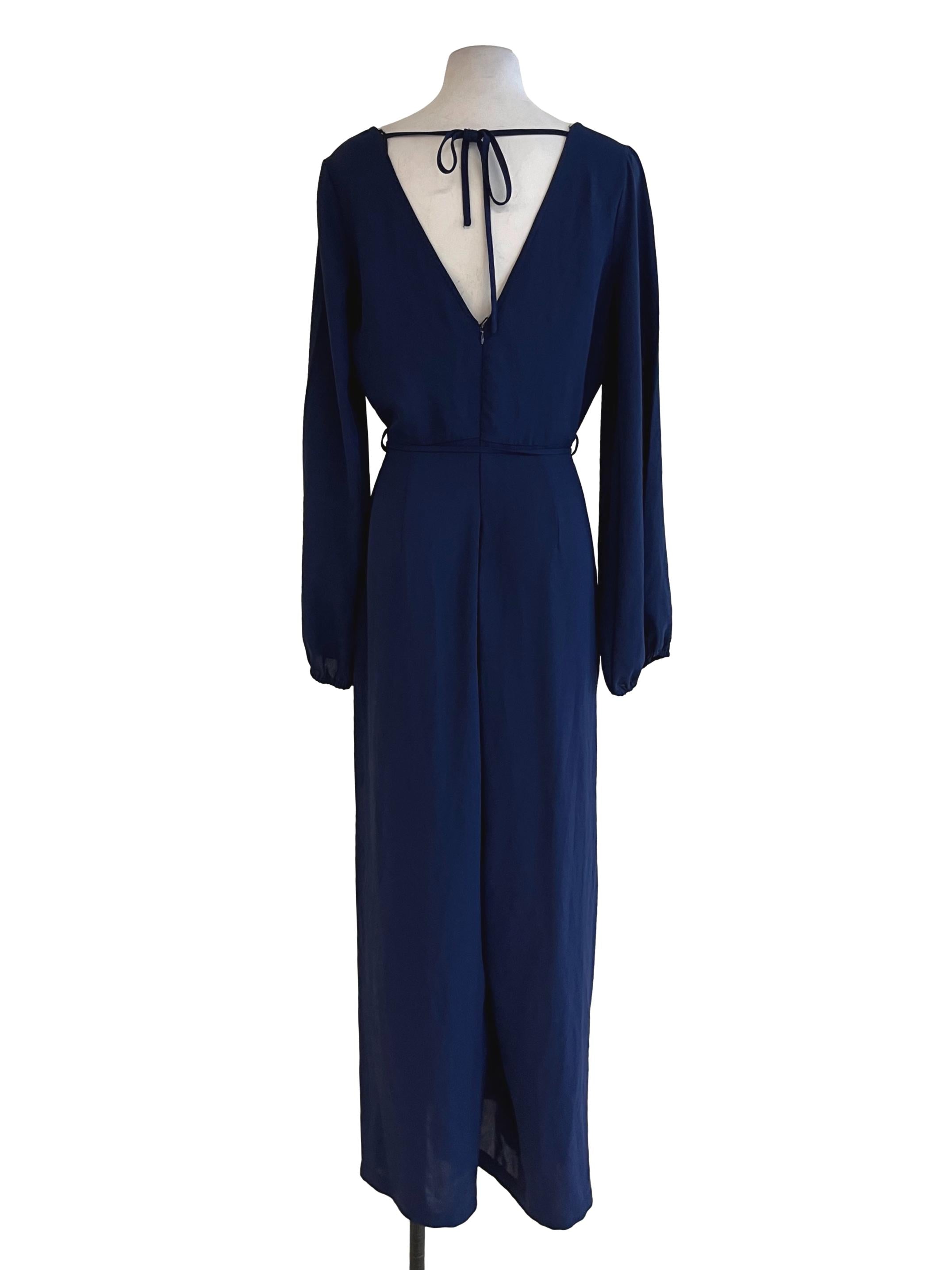 Navy Blue V-Neckline Jumpsuit