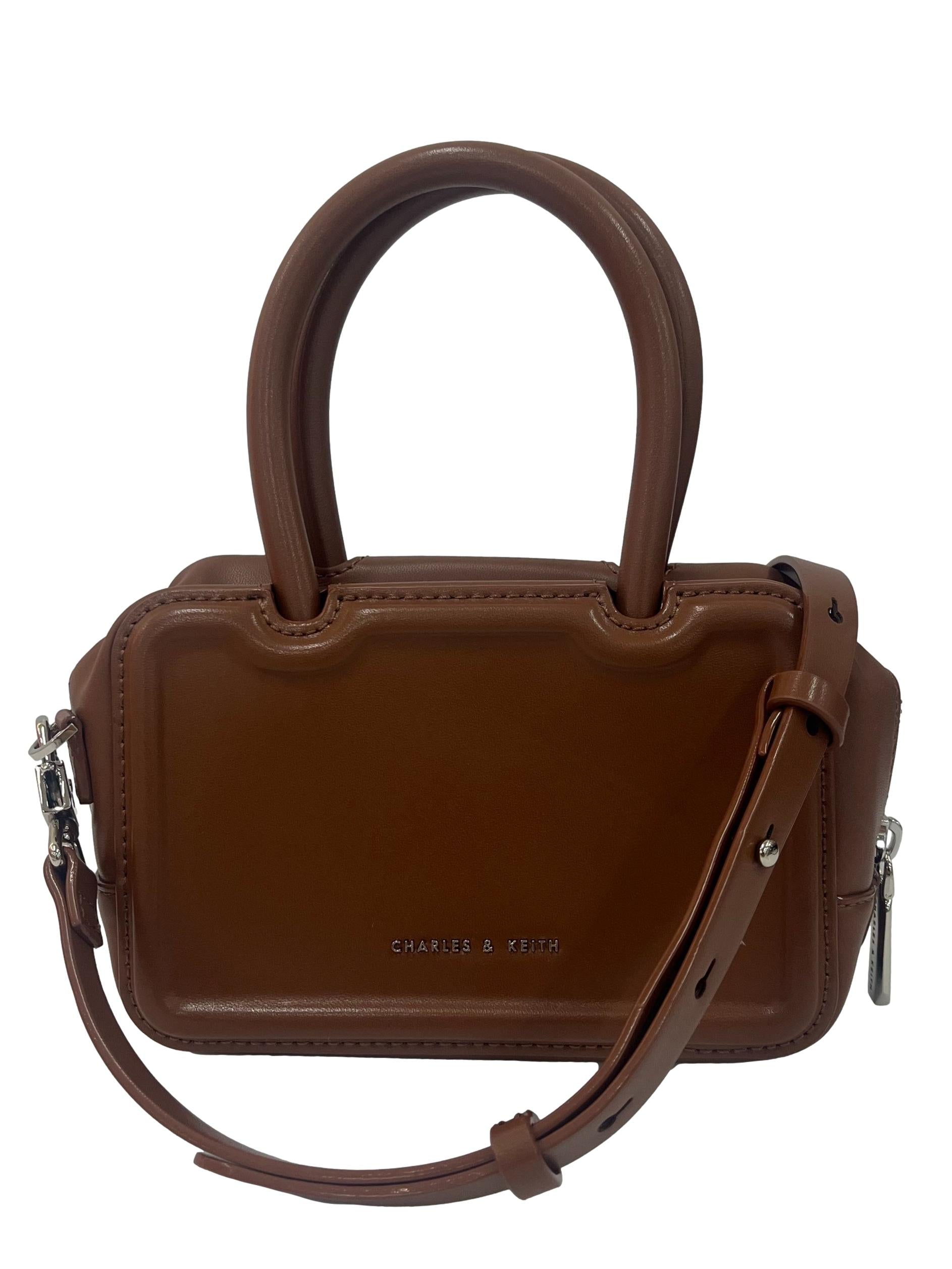 Brown Mini Handbag With Detachable Straps