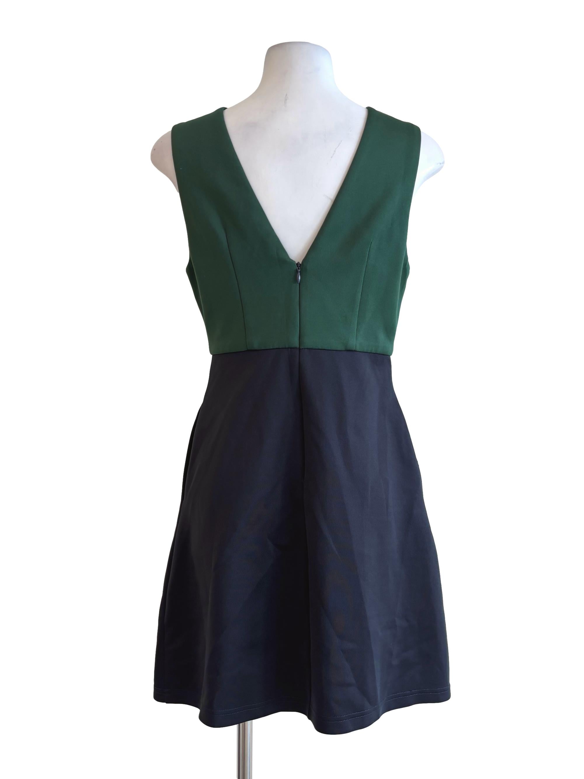 Blue Black Emerald Green A-Line Dress LB